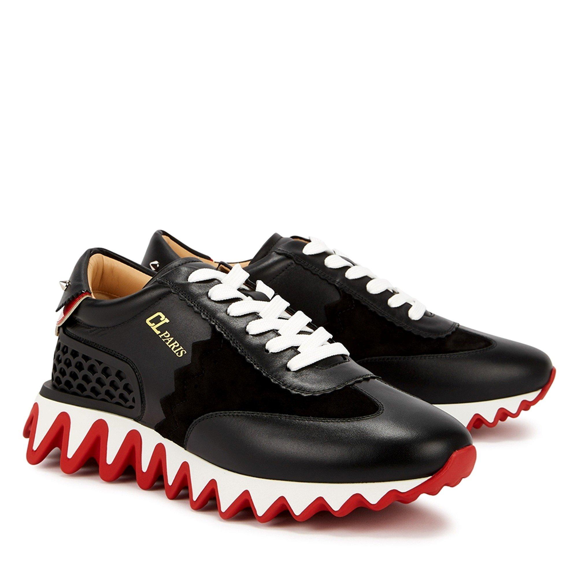 BLACK - Christian Louboutin - Women's Loubishark Leather Chunky Trainers - 2