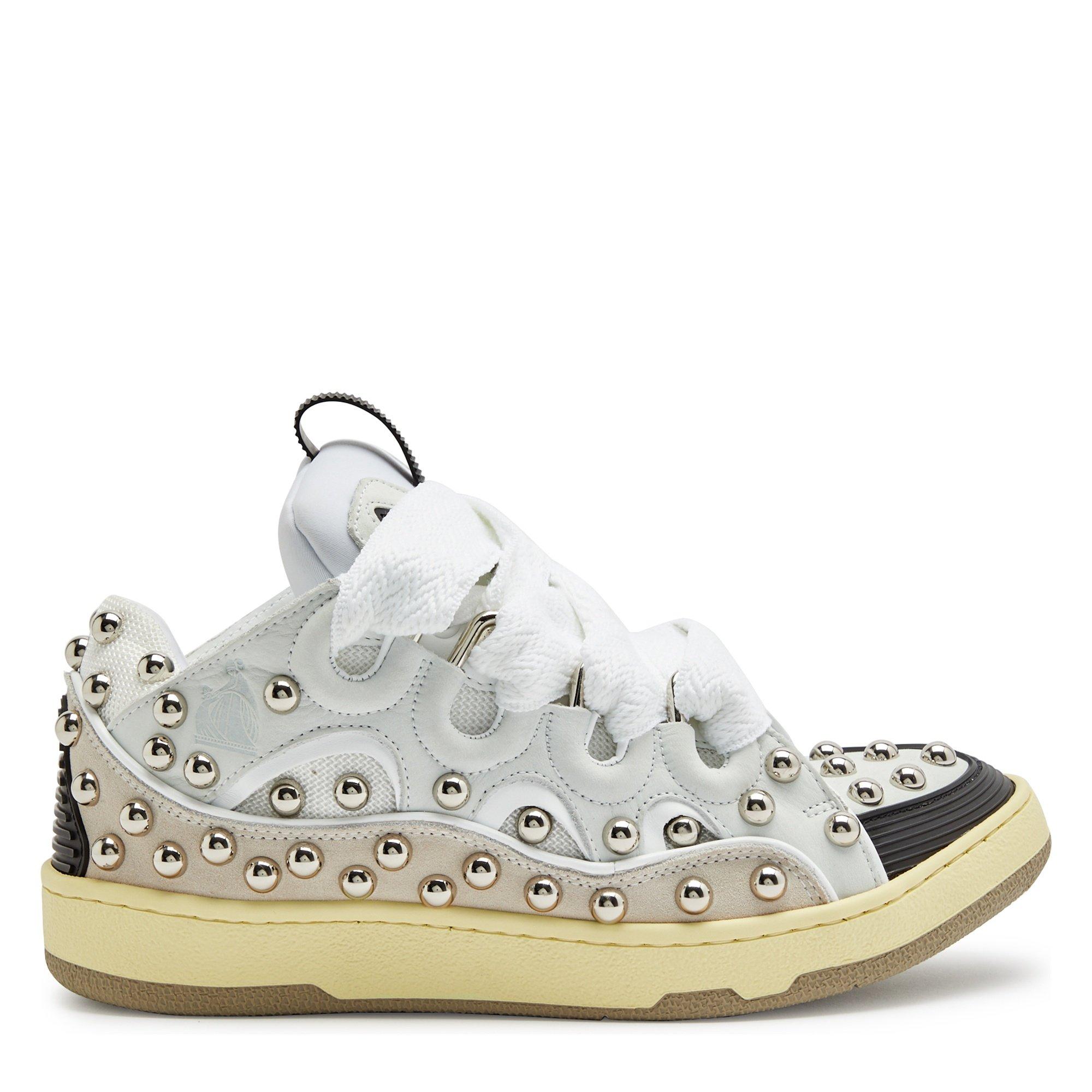 WHITE - Lanvin - CURB STUD SNEAKER - 1