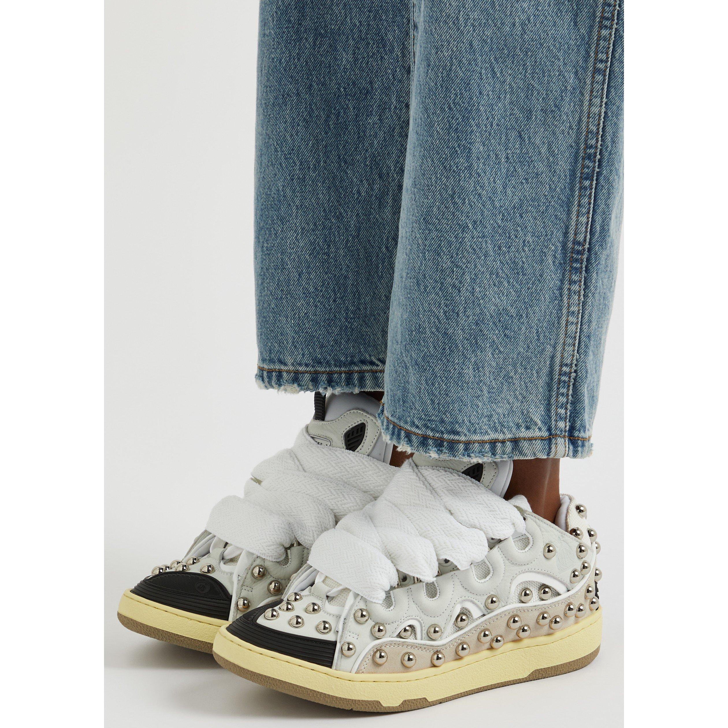 WHITE - Lanvin - CURB STUD SNEAKER - 3