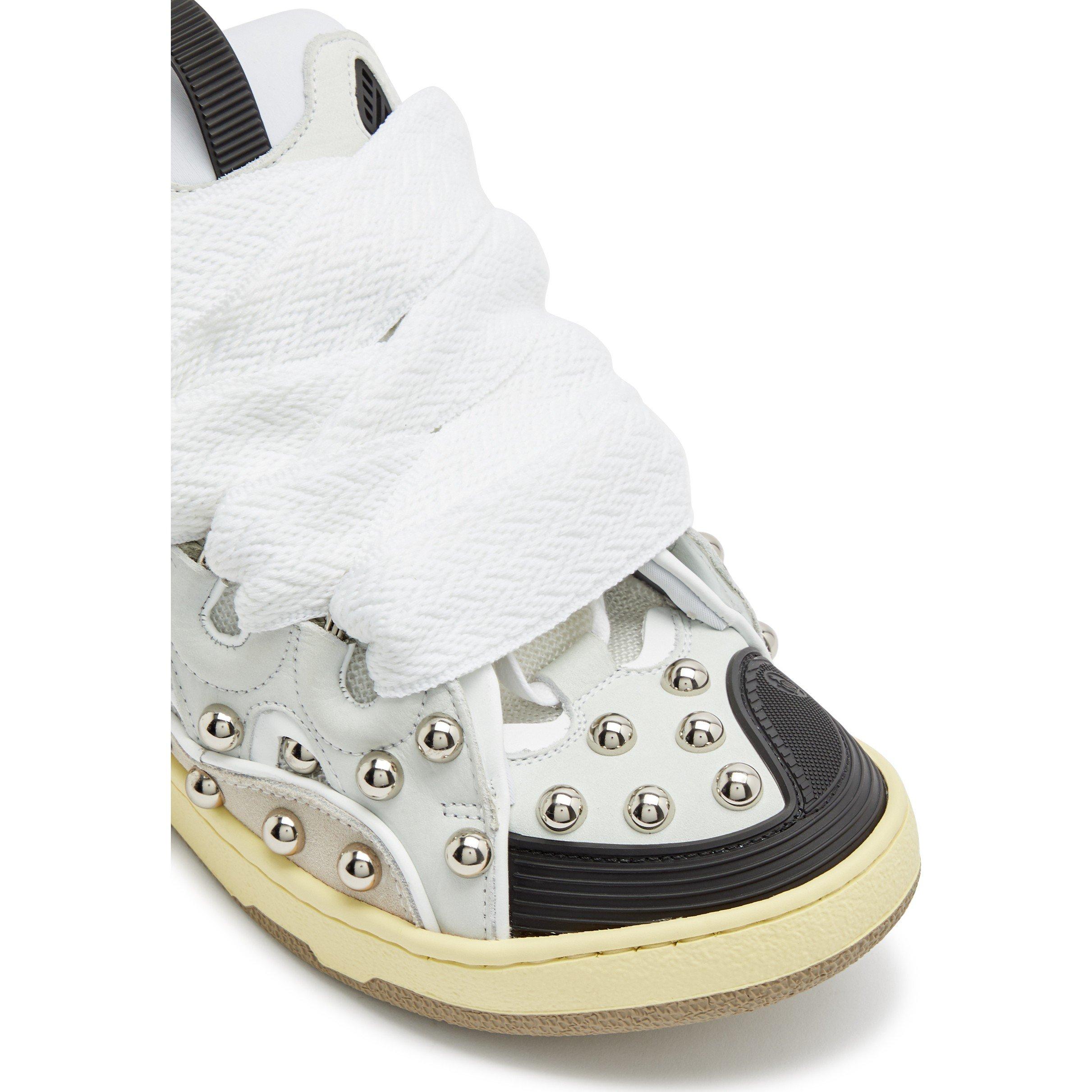 WHITE - Lanvin - CURB STUD SNEAKER - 5