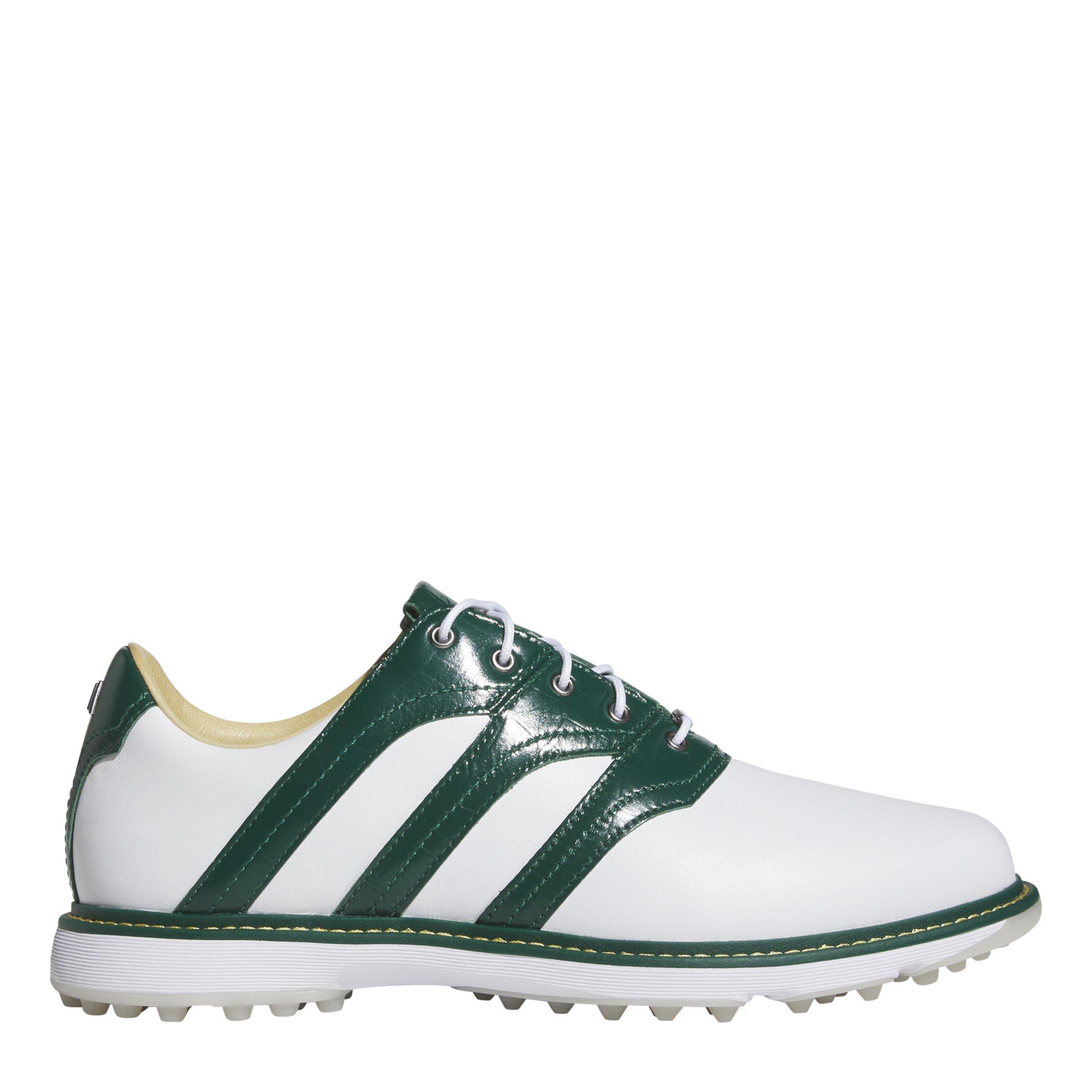 Adidas  White/Green/Yel Adults Mc Z Traxion Leather Spikeless Golf Shoes - 7.5 (41.3)