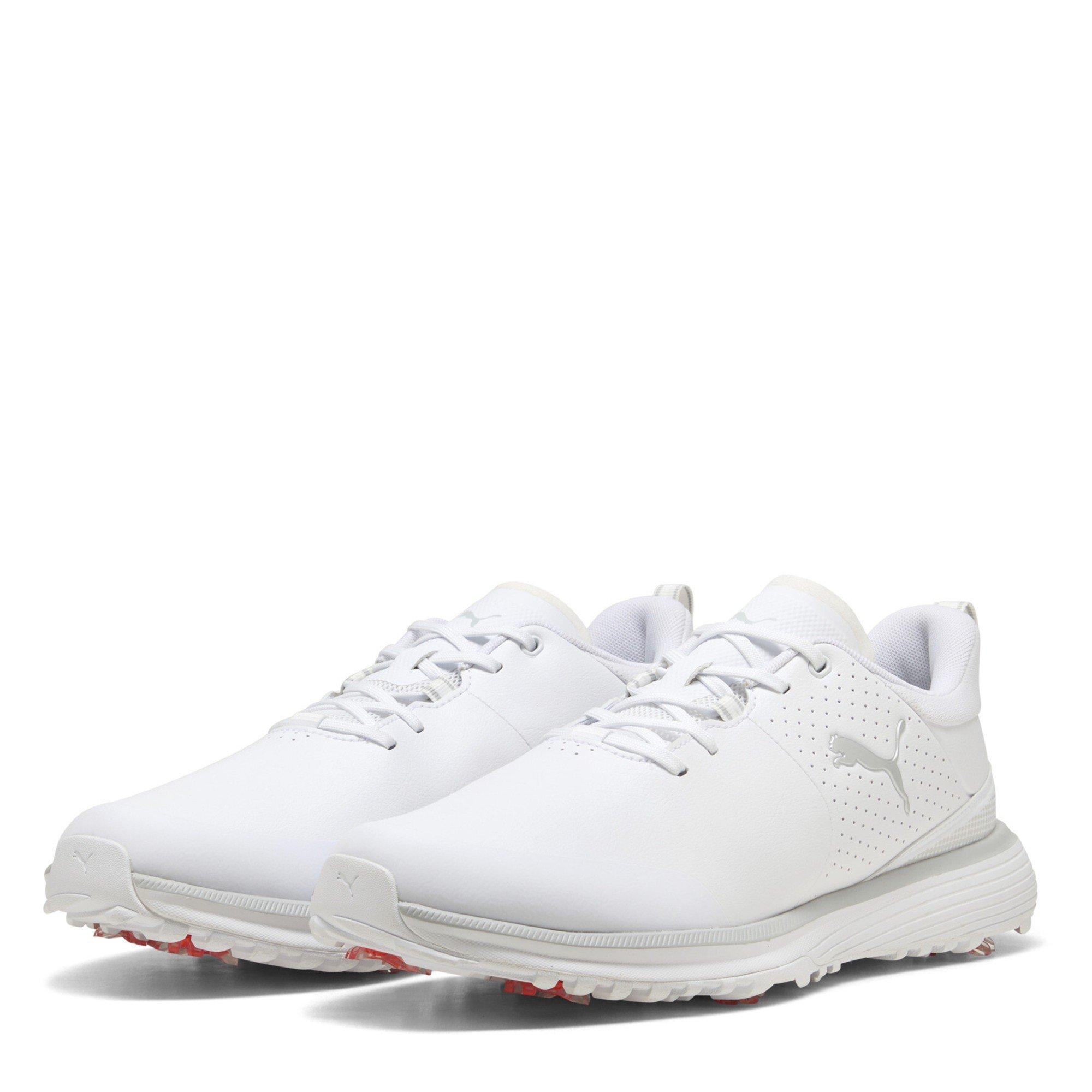 White- Silver - Puma - Men's Fusion Grip ST Spiked Golf Shoes - 1
