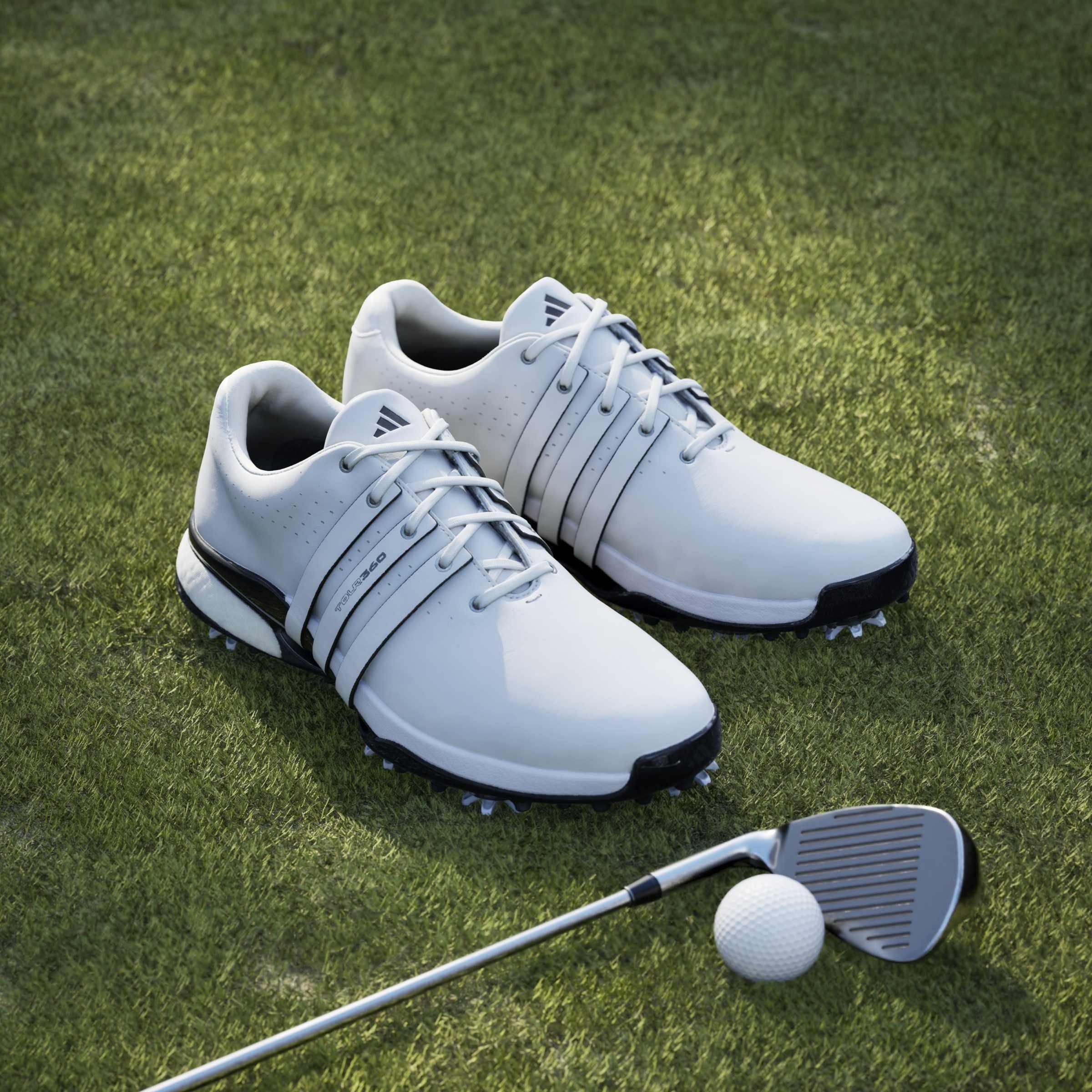 Wht/CBlck/Lurbl - adidas - Tour360 24 Wide Golf Shoes Mens - 12