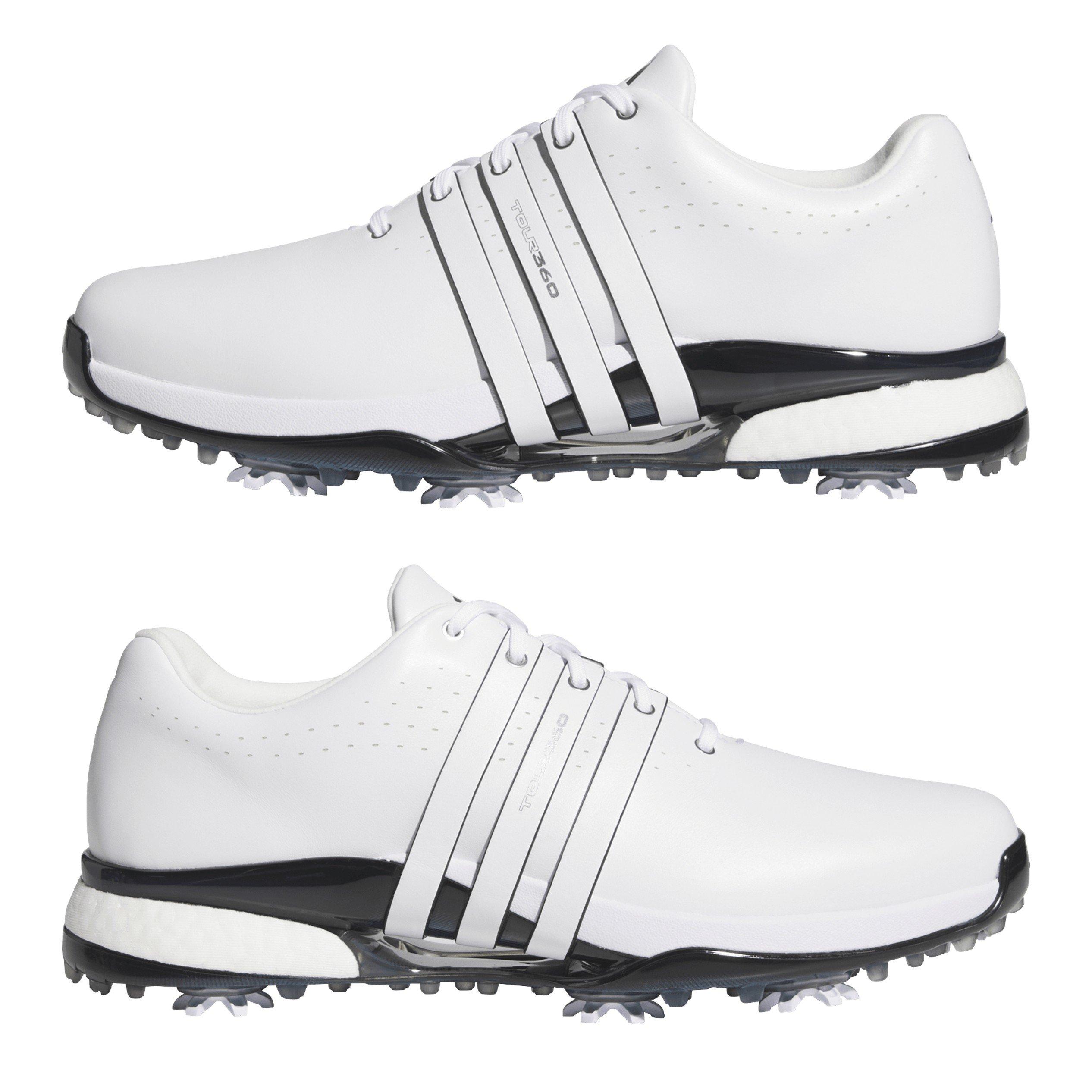 Wht/CBlck/Lurbl - adidas - Tour360 24 Wide Golf Shoes Mens - 9