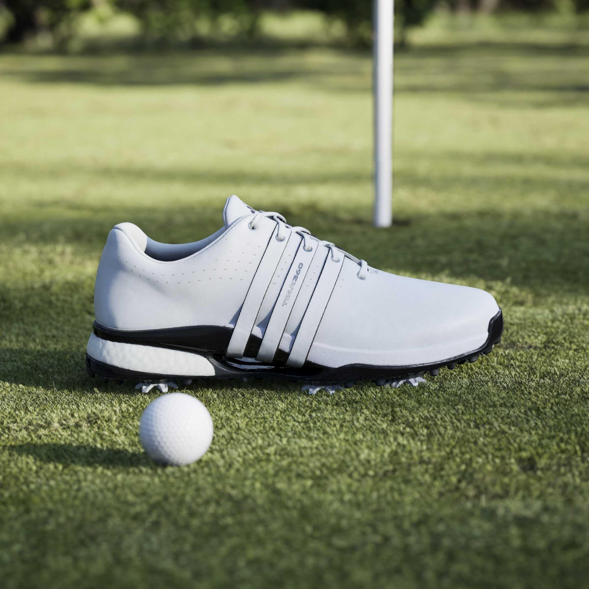 Wht/CBlck/Lurbl - adidas - Tour360 24 Wide Golf Shoes Mens - 10