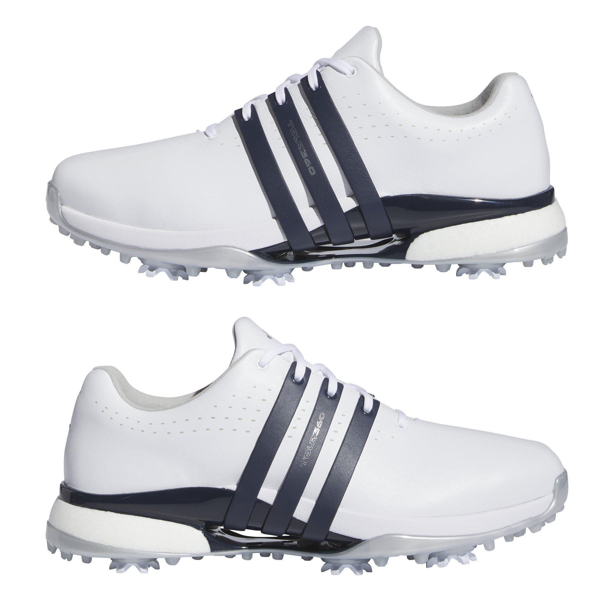 White/Nvy/Silv - adidas - Tour360 24 Wide Golf Shoes Mens - 9