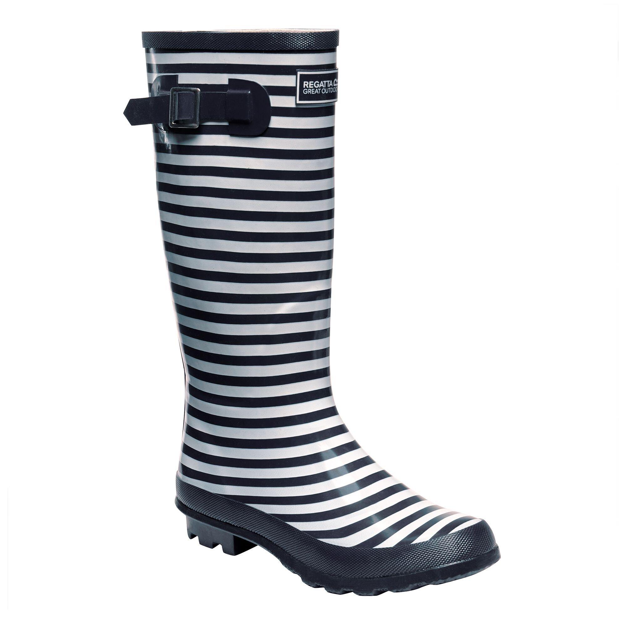 Regatta Women's Navy/White Lady Fairweather Ii Cotton Lined Wellingtons - 8 (42)
