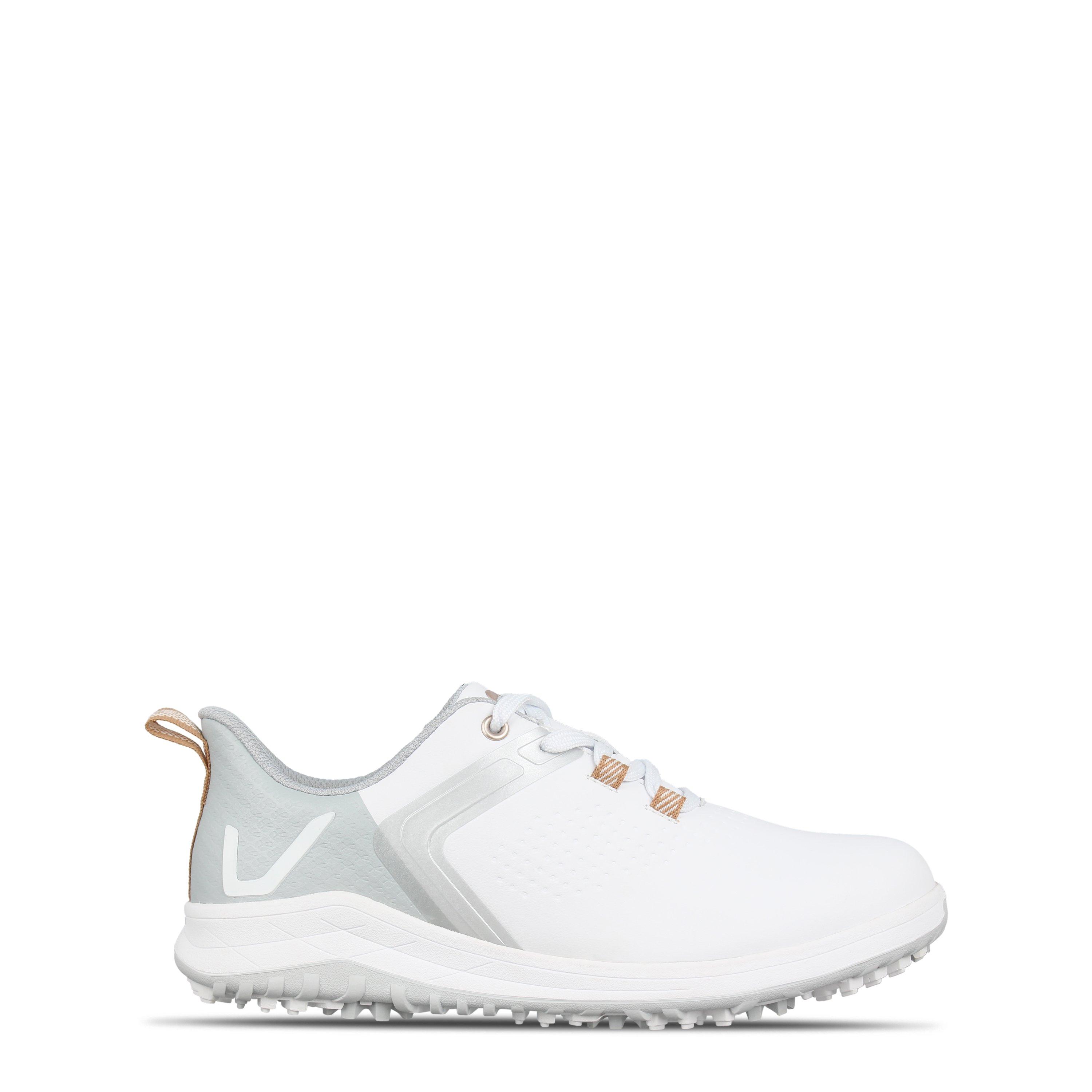 White/Gry/R Gld - Slazenger - V Series Spiked Golf Shoes Womens - 1