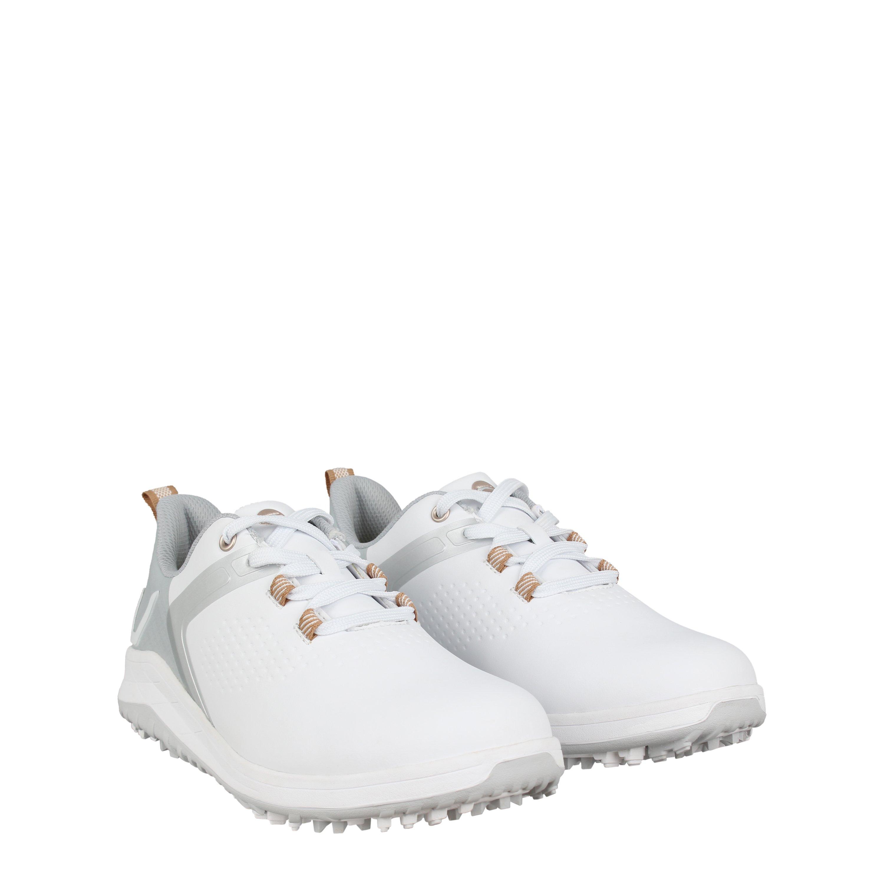 Weiß/Grau/R Gld - Slazenger - V Series Spiked Golf Shoes Womens - 4