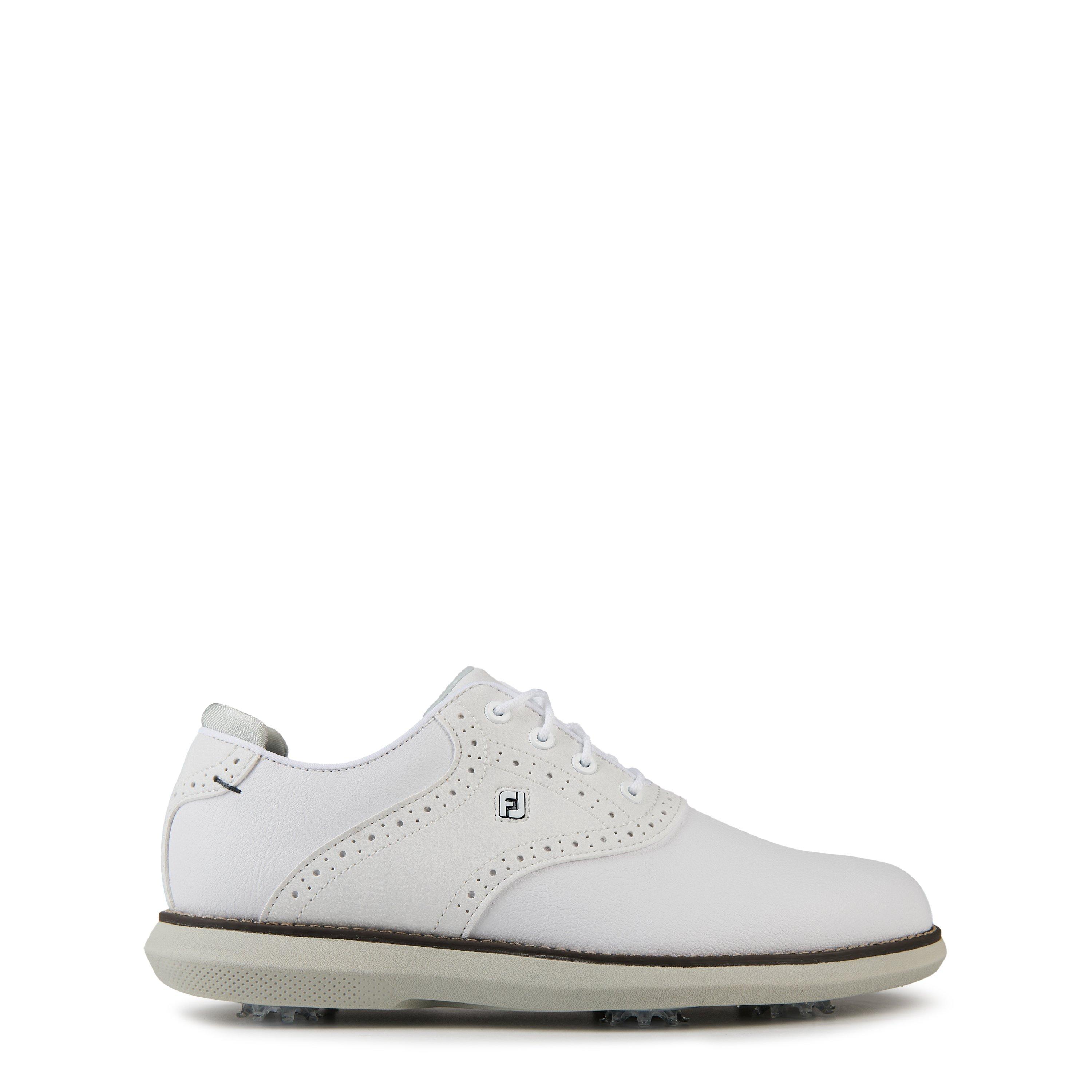White/Grey - FootJoy - Kids' Traditions Spiked Golf Shoes - 1