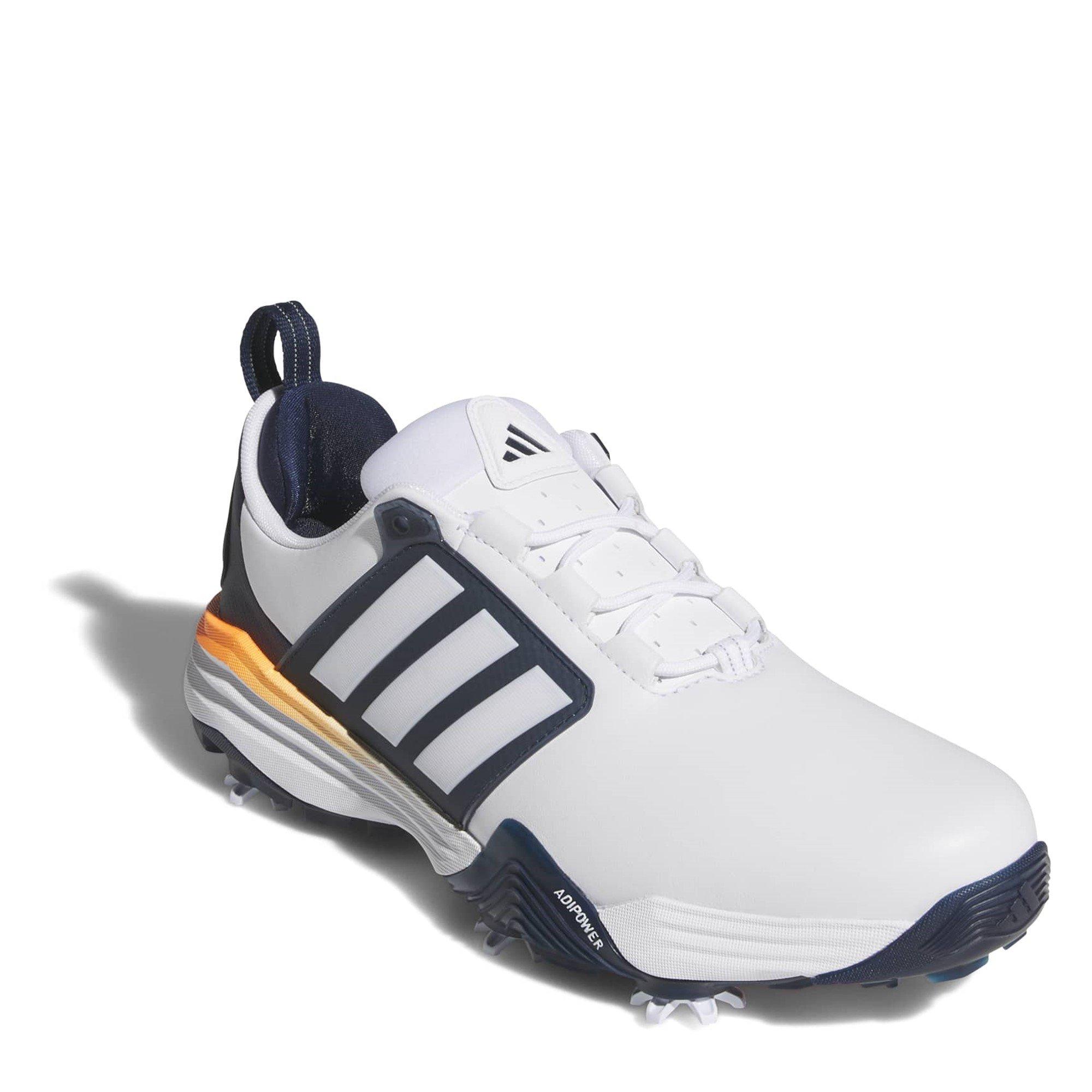  Ftwrwhite/Navy - adidas - Men's Spiked Golf Shoes - 3