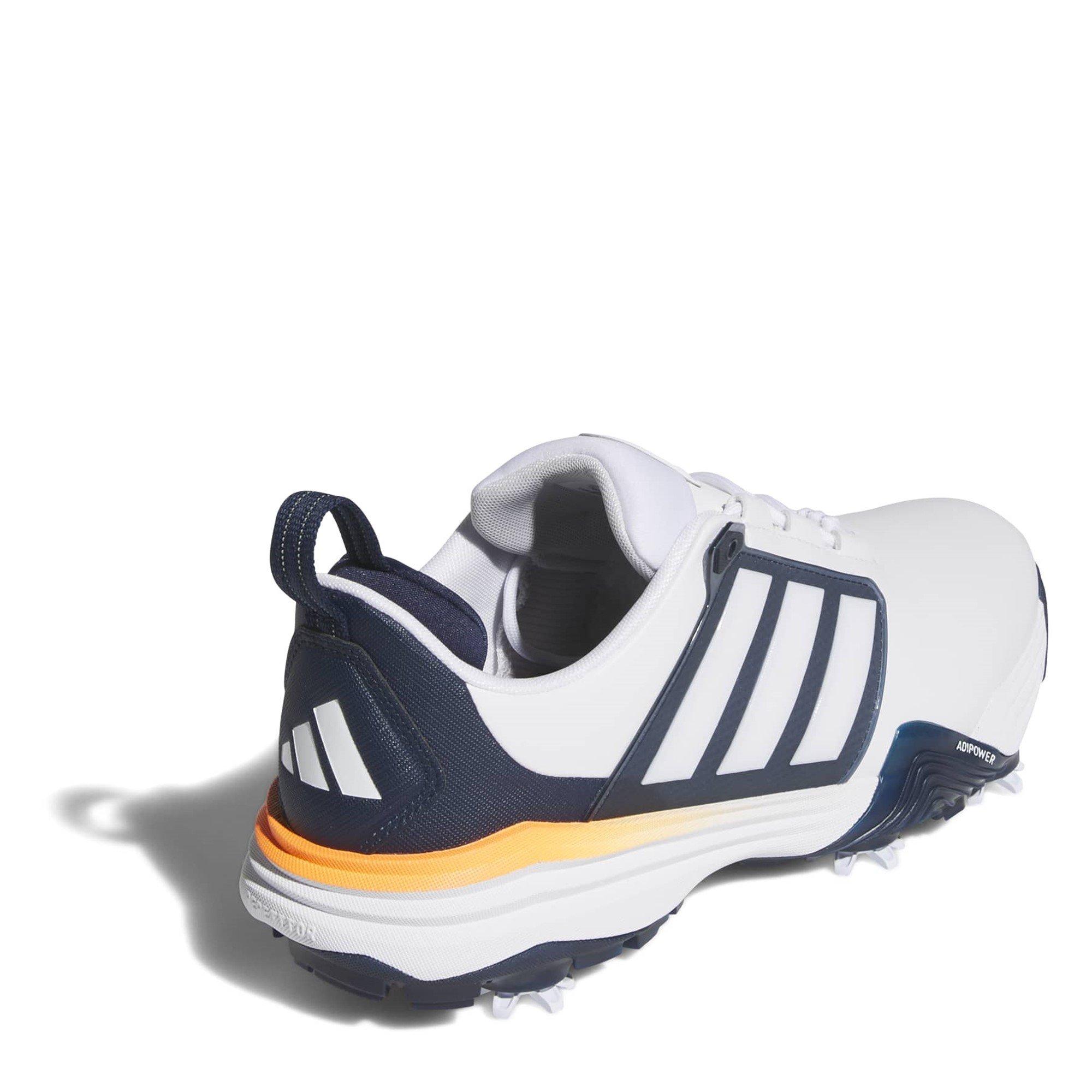  Ftwrwhite/Navy - adidas - Men's Spiked Golf Shoes - 4