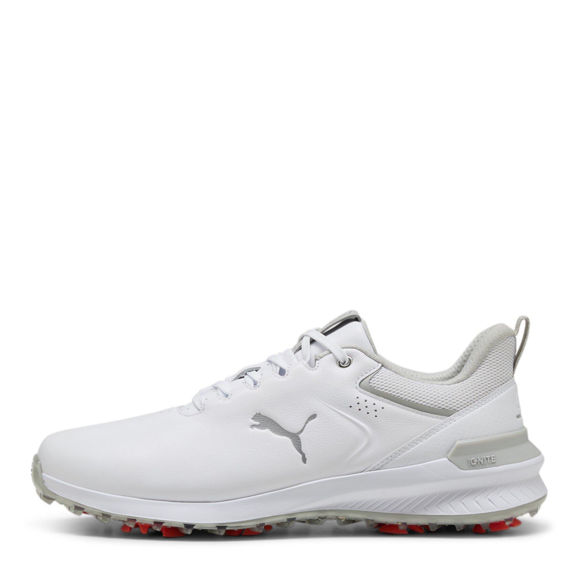 Wit/As Grijs - Puma - Ignite Innovate Leather Spikeless Golf Shoes - 2