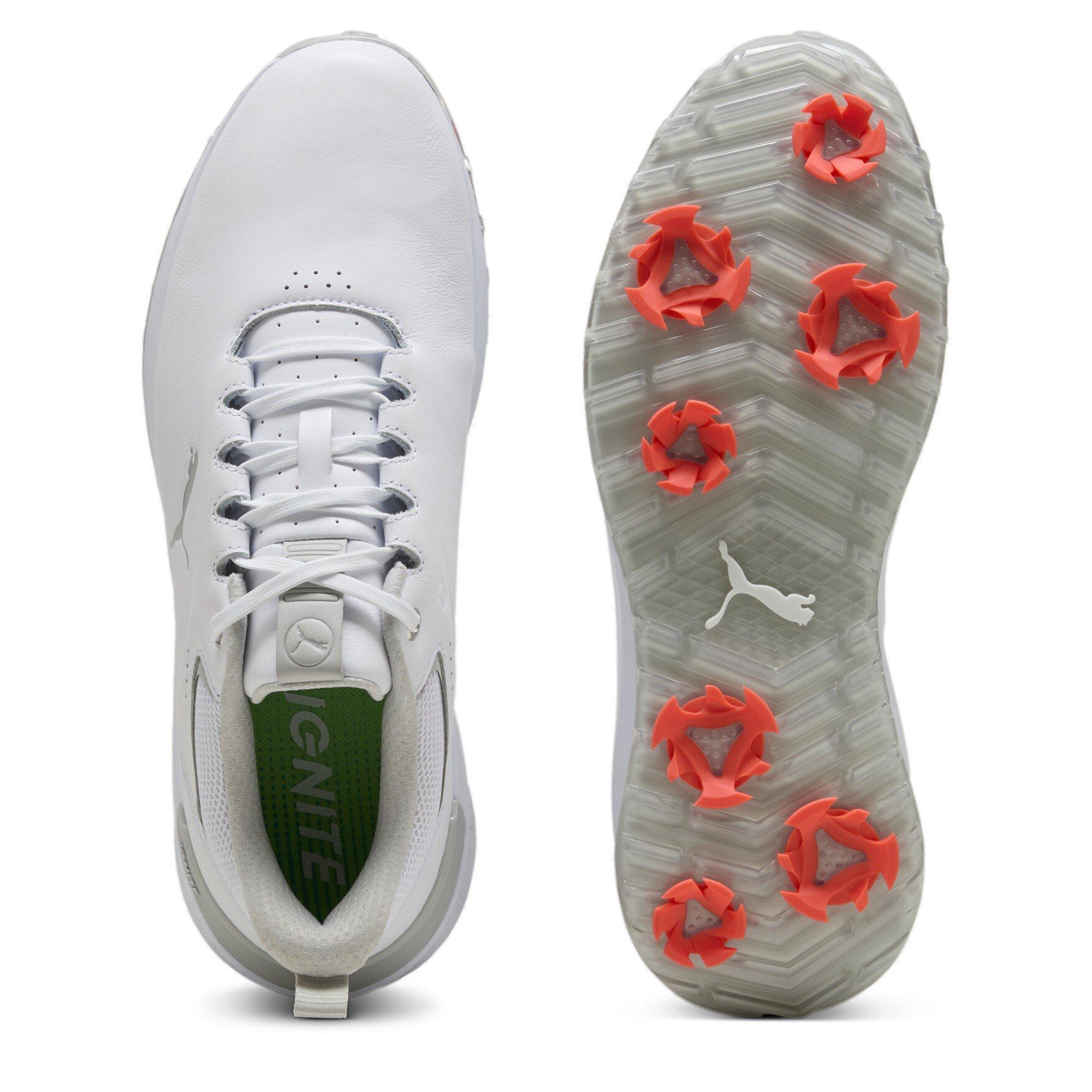 Wit/As Grijs - Puma - Ignite Innovate Leather Spikeless Golf Shoes - 3