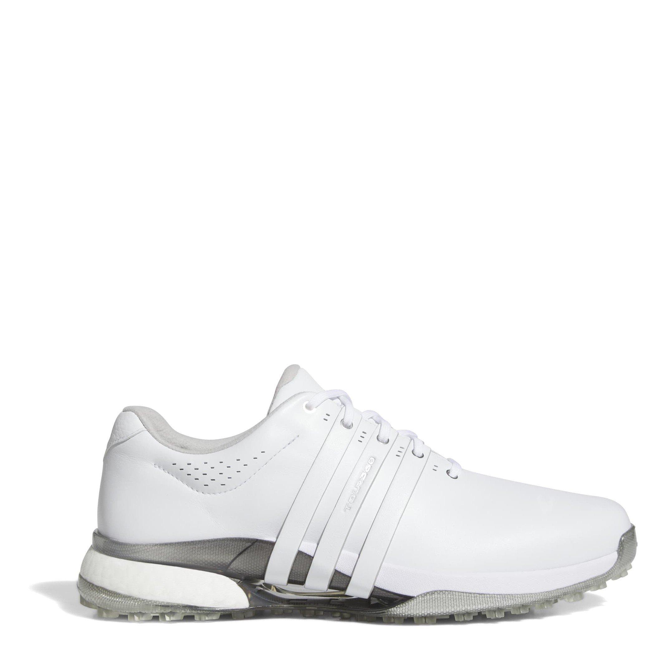 Adidas Men's Tour360 25 Wide Spikeless Golf Shoes - White/Silver - 9 (43.3)