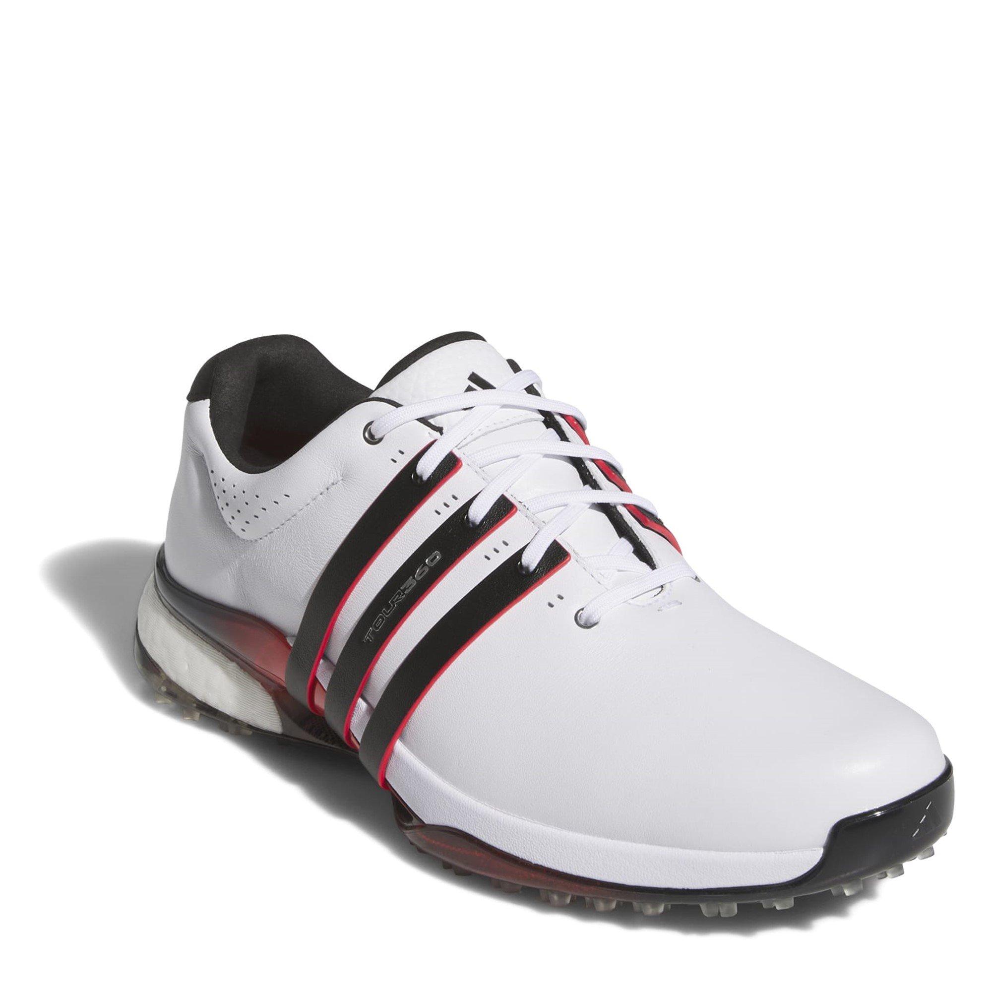 Wht/Blk/Rd - adidas - Tour360 25 Wide Spikeless Golf Shoes Mens - 3