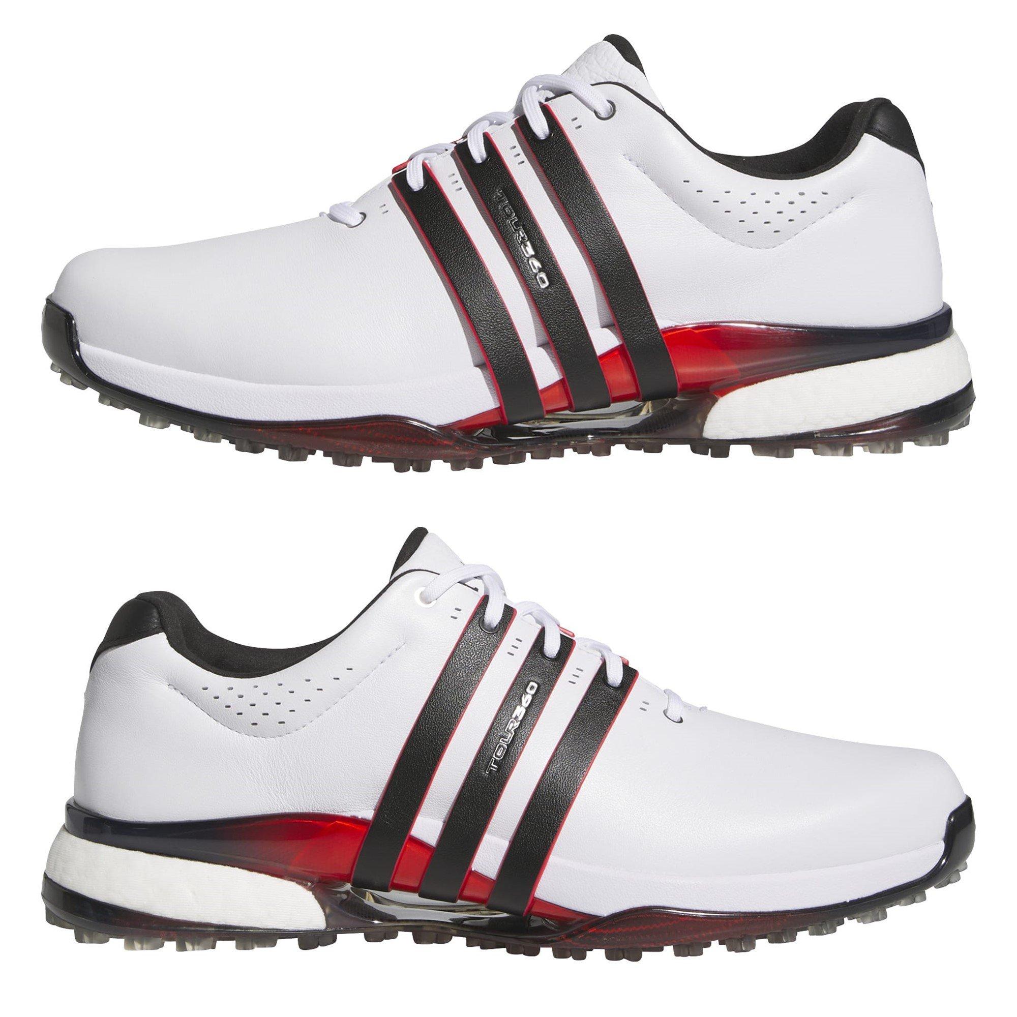 Wht/Blk/Rd - adidas - Tour360 25 Wide Spikeless Golf Shoes Mens - 9
