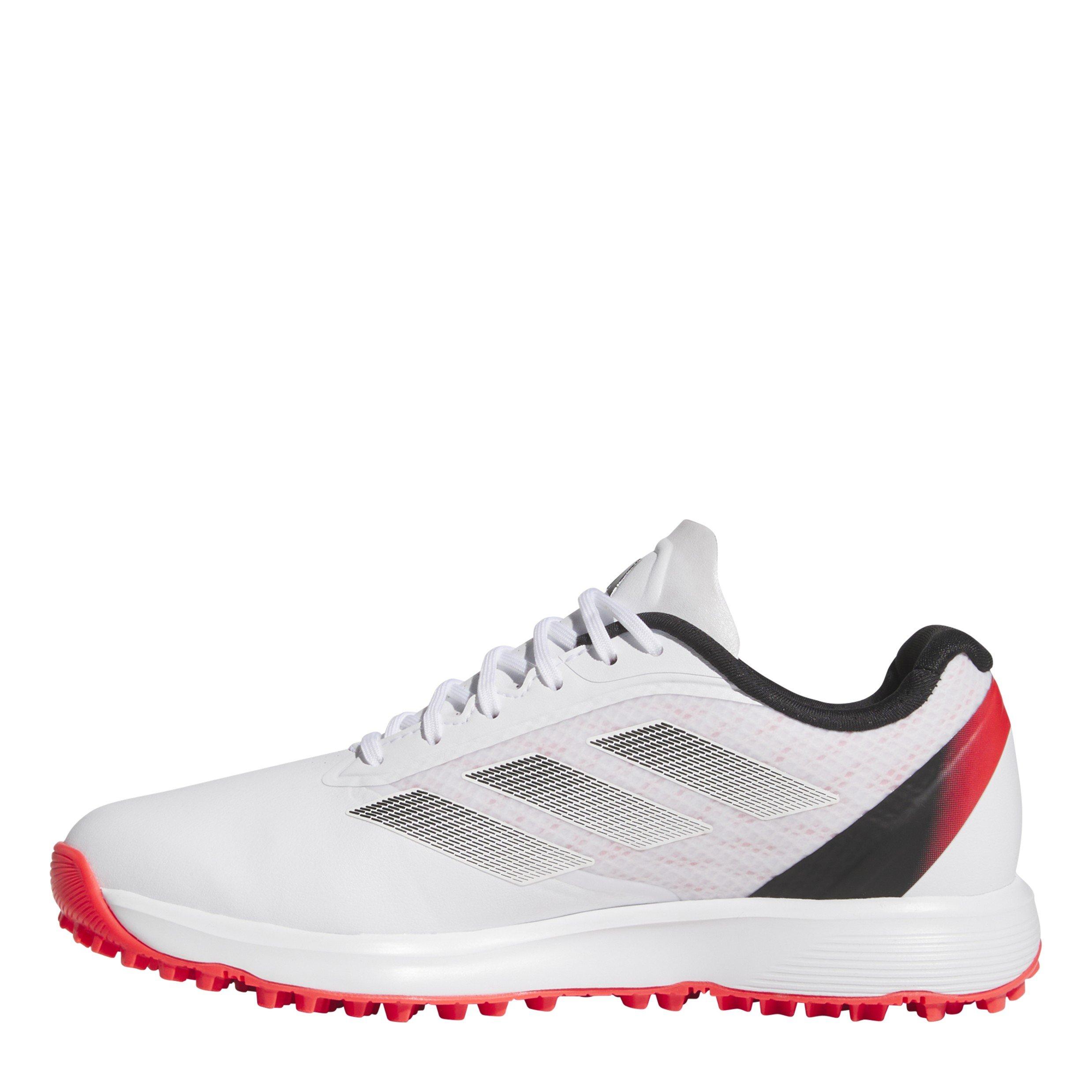 FWht/LRed/CBlk - adidas - Unisex Kids Jr Adizero Zg Spikeless Golf Shoes - 2