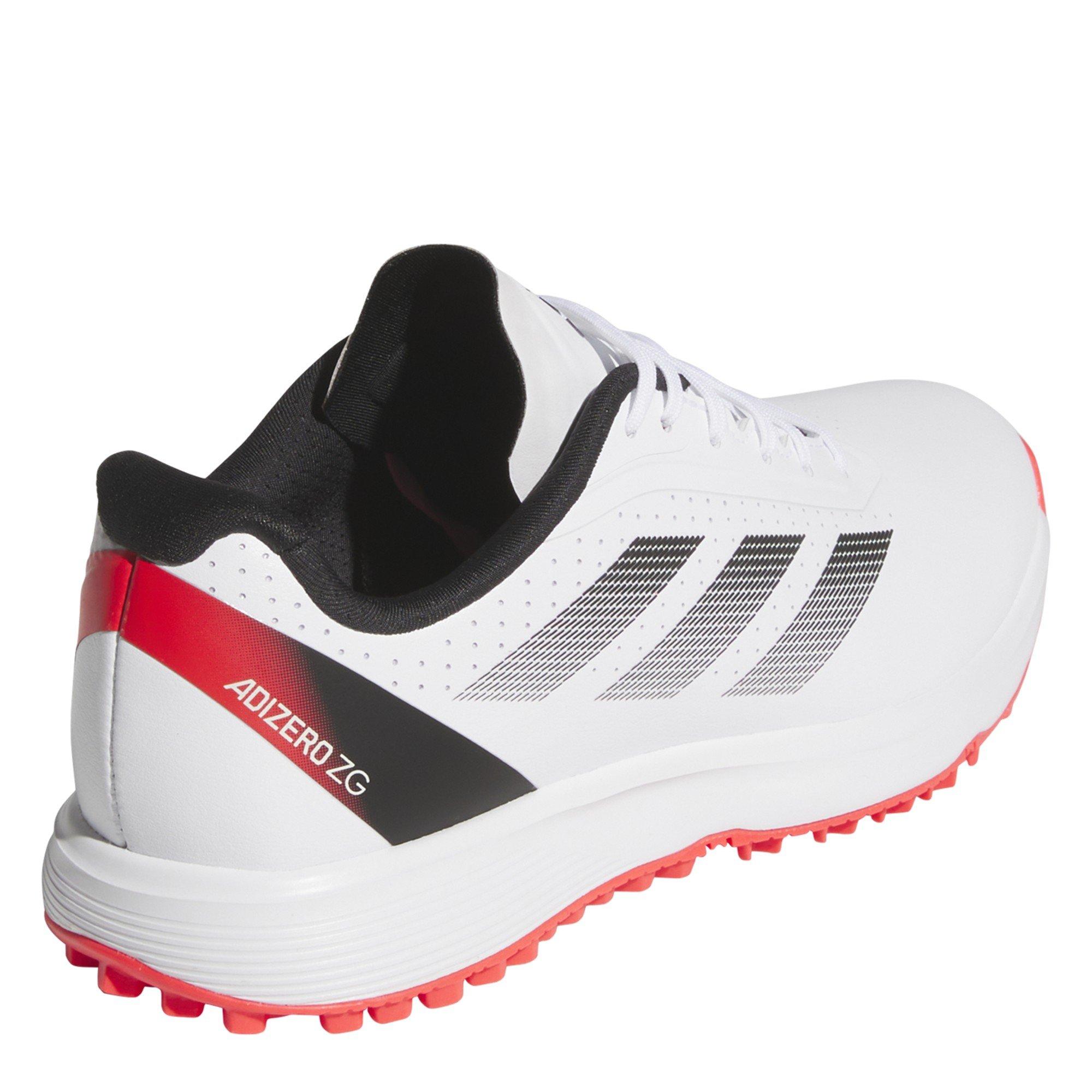 FWht/LRed/CBlk - adidas - Unisex Kids Jr Adizero Zg Spikeless Golf Shoes - 4