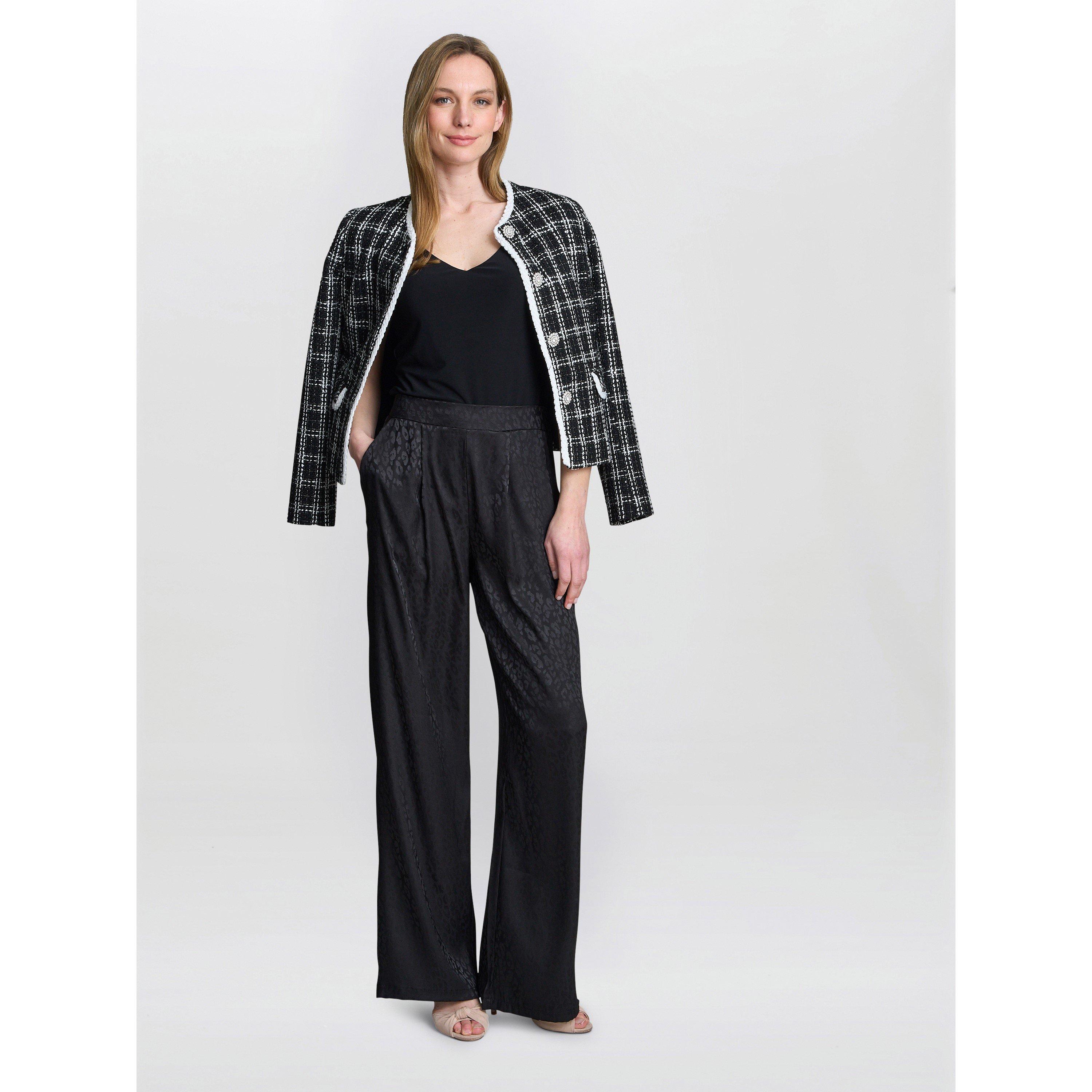 Black - Gina Bacconi - Sabine Satin Jacquard Pull On Trouser - 4