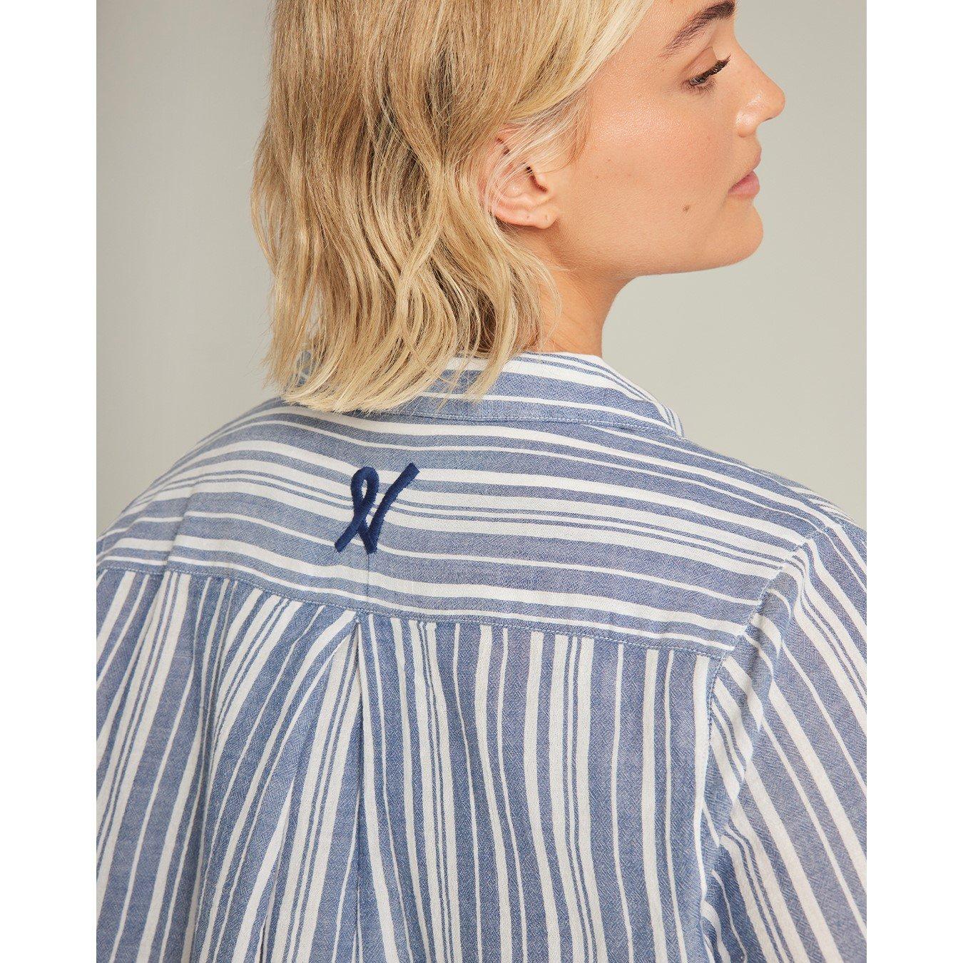 White/Navy - Nudea - PJ SHIRT ORGANIC COTTON GAUZE - 6