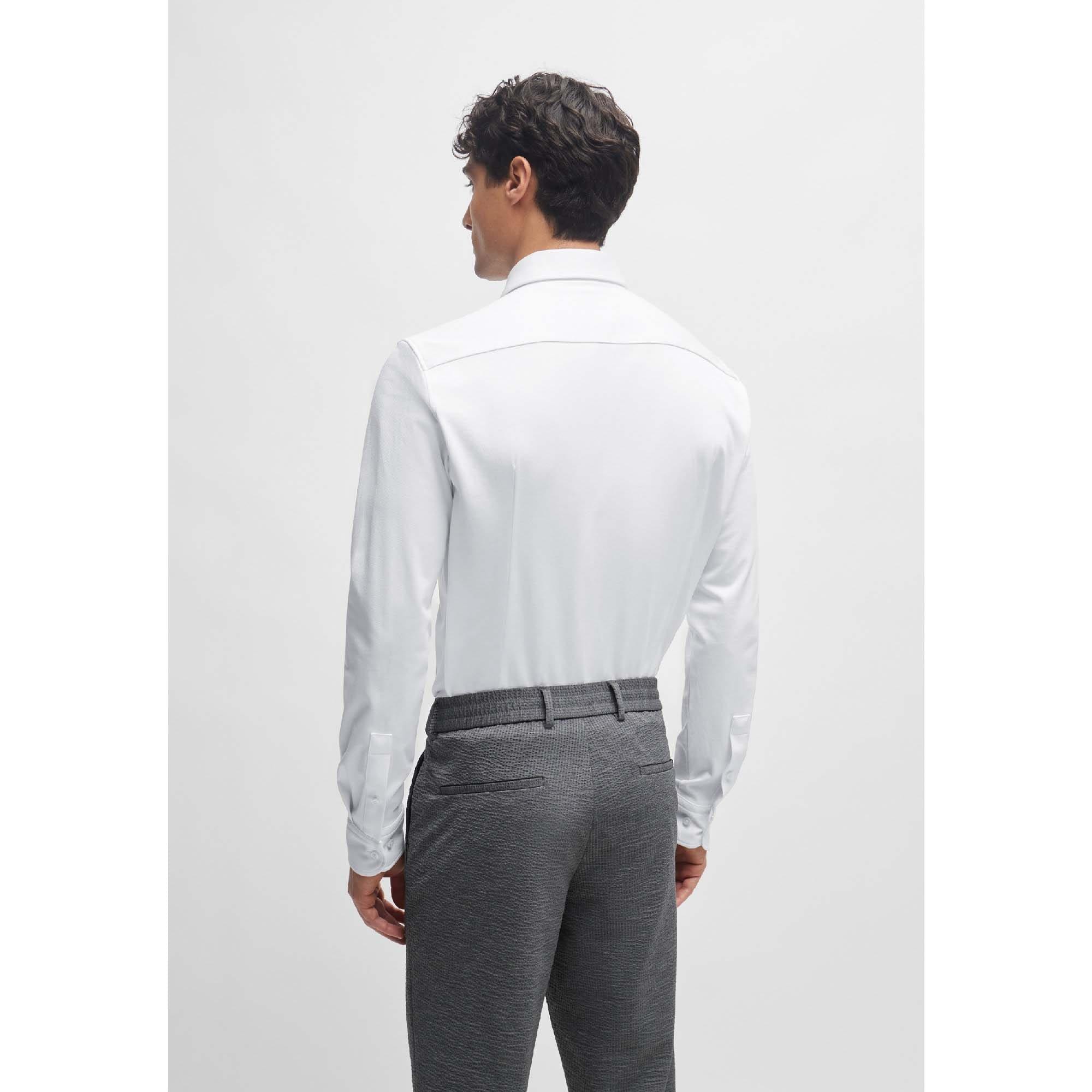 White - Boss - P-Hank-Spread-C1-222 Slim Fit Shirt - 4