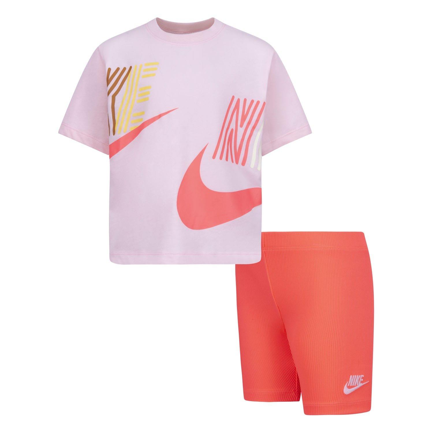 Pink - Nike - Lets Roll Boxy T-Shirt & Shorts Set - 1