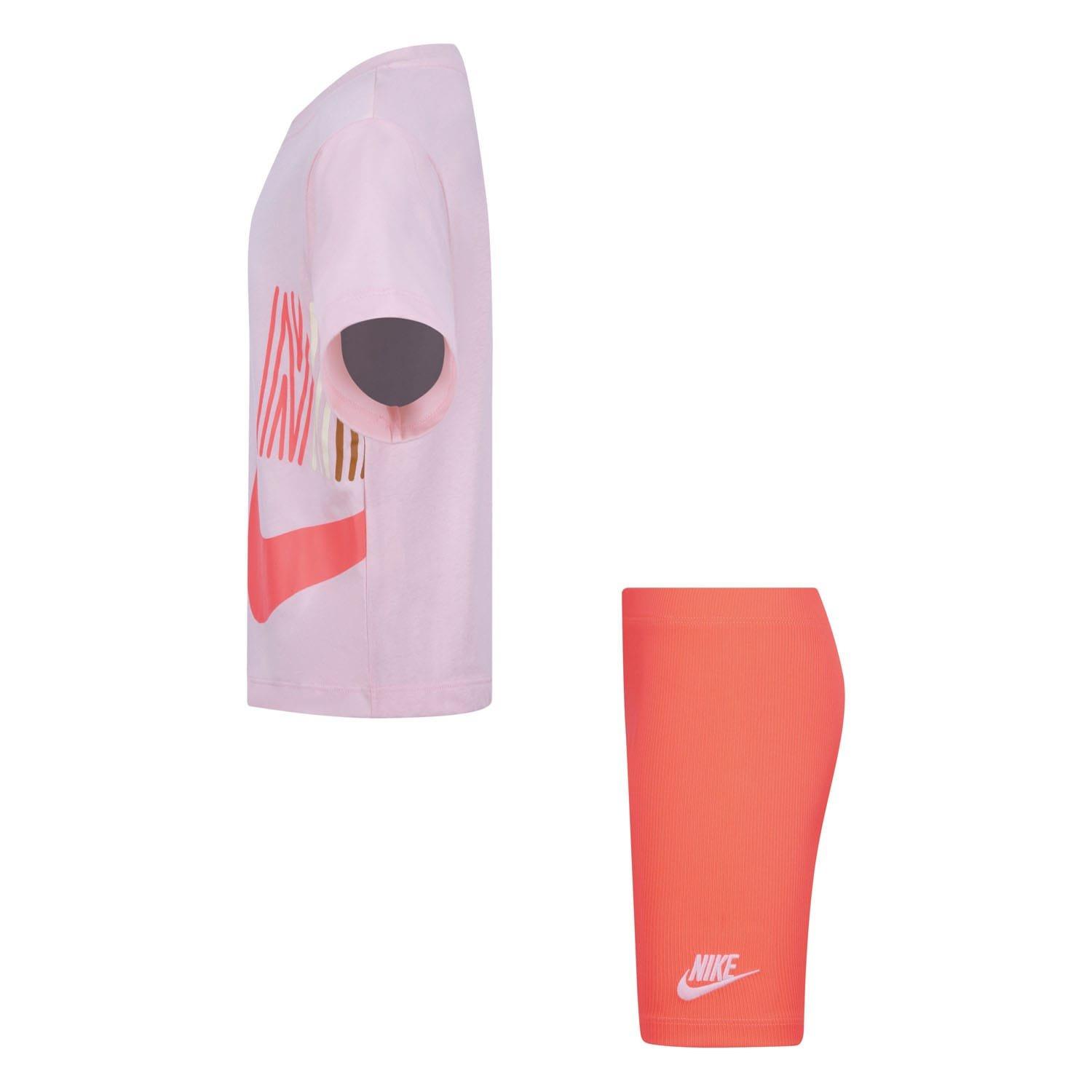 Pink - Nike - Lets Roll Boxy T-Shirt & Shorts Set - 2