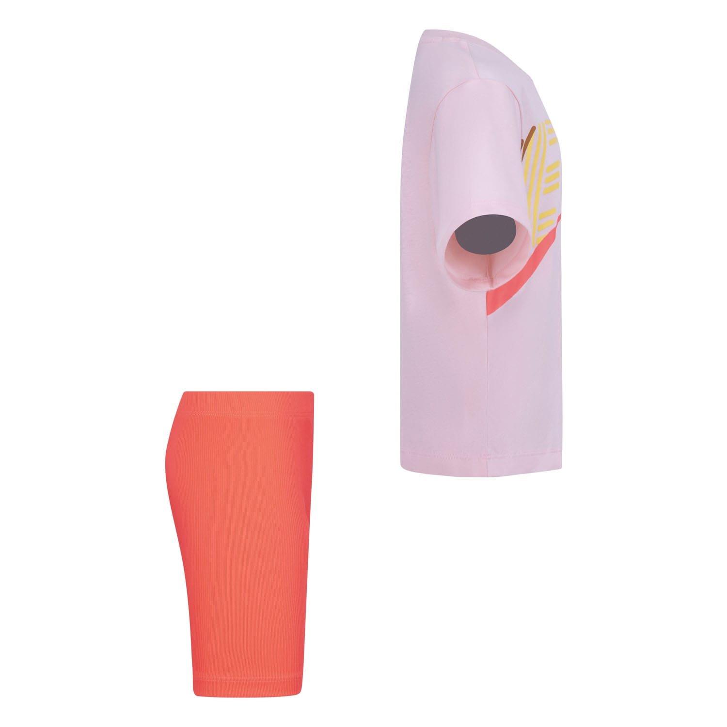 Pink - Nike - Lets Roll Boxy T-Shirt & Shorts Set - 3