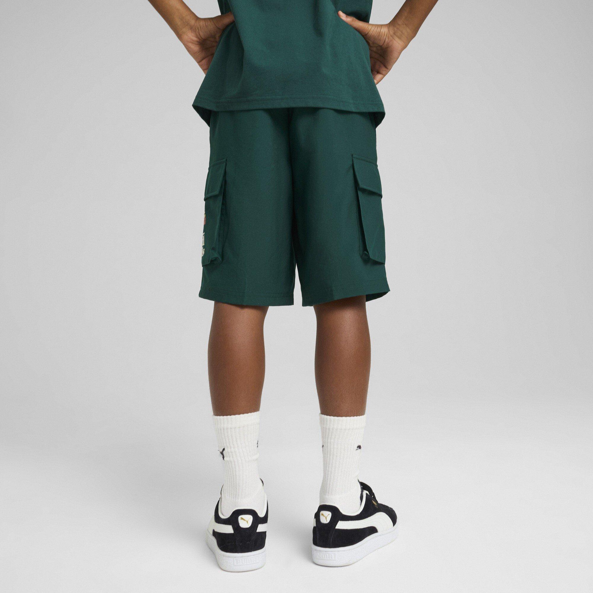 Dunkles Myrtengrün - Puma - Unisex Kids' Mid90S Cargo Chino Shorts - 4