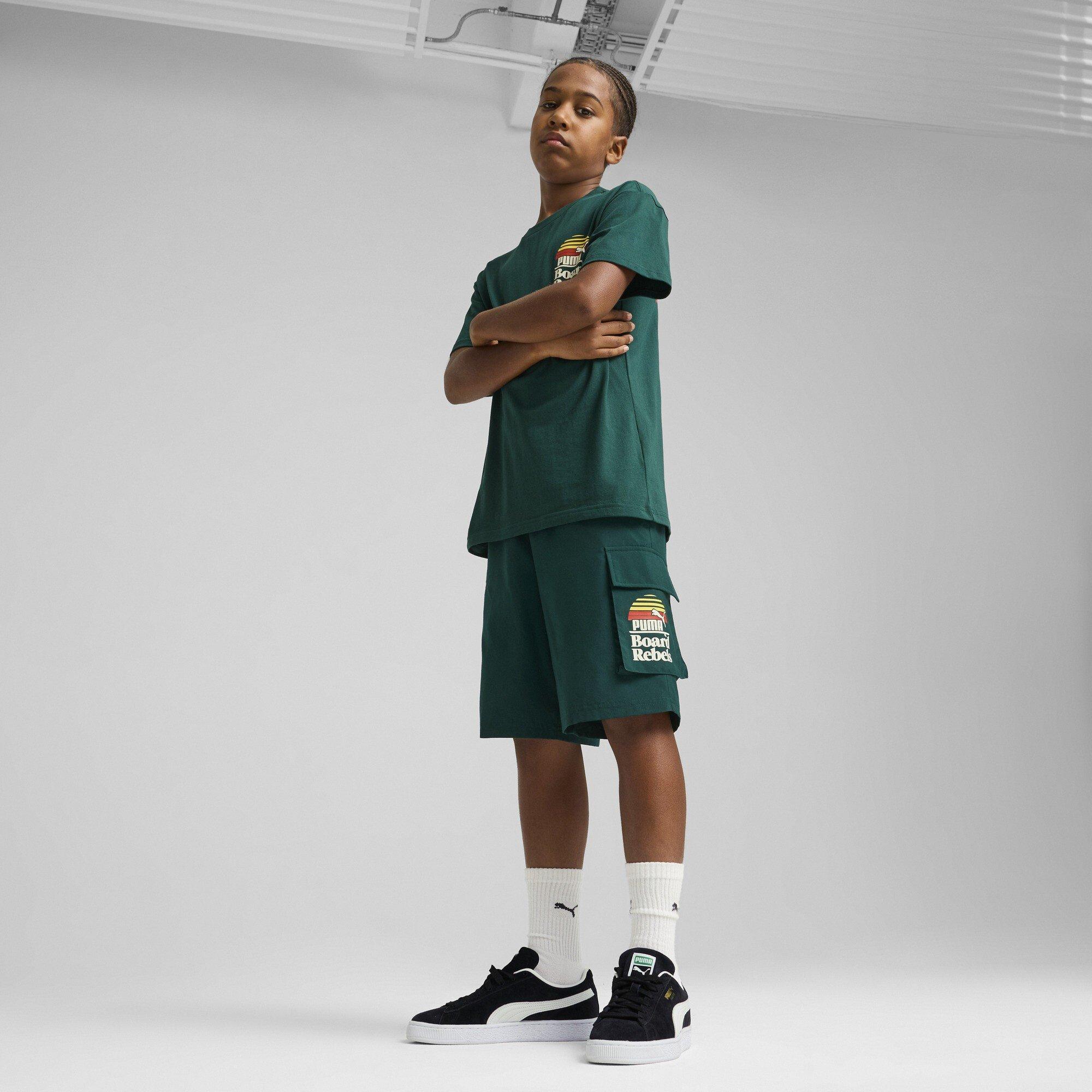 Dunkles Myrtengrün - Puma - Unisex Kids' Mid90S Cargo Chino Shorts - 5