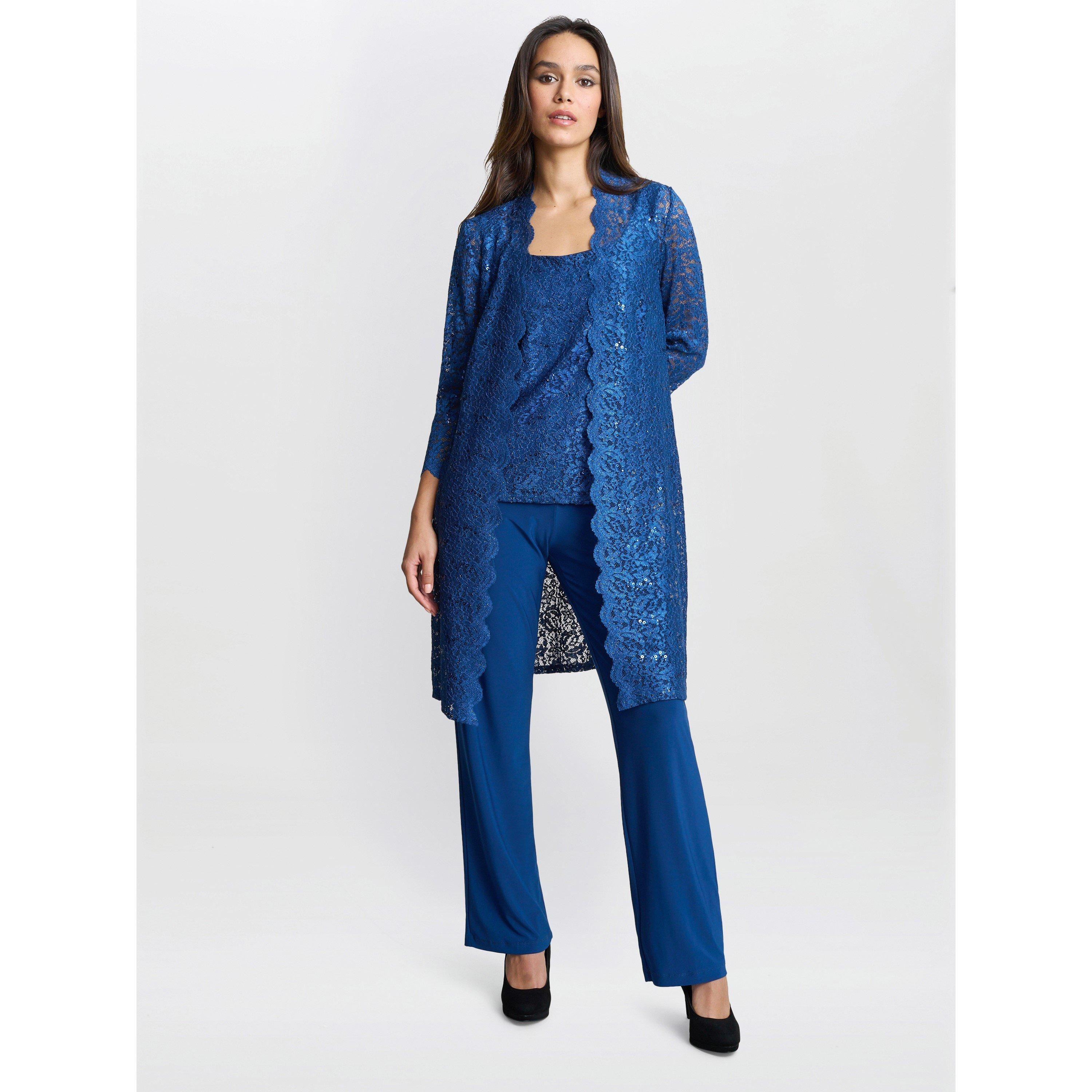 Peacock - Gina Bacconi - Brea Three Piece Metallic Trouser Suit - 3