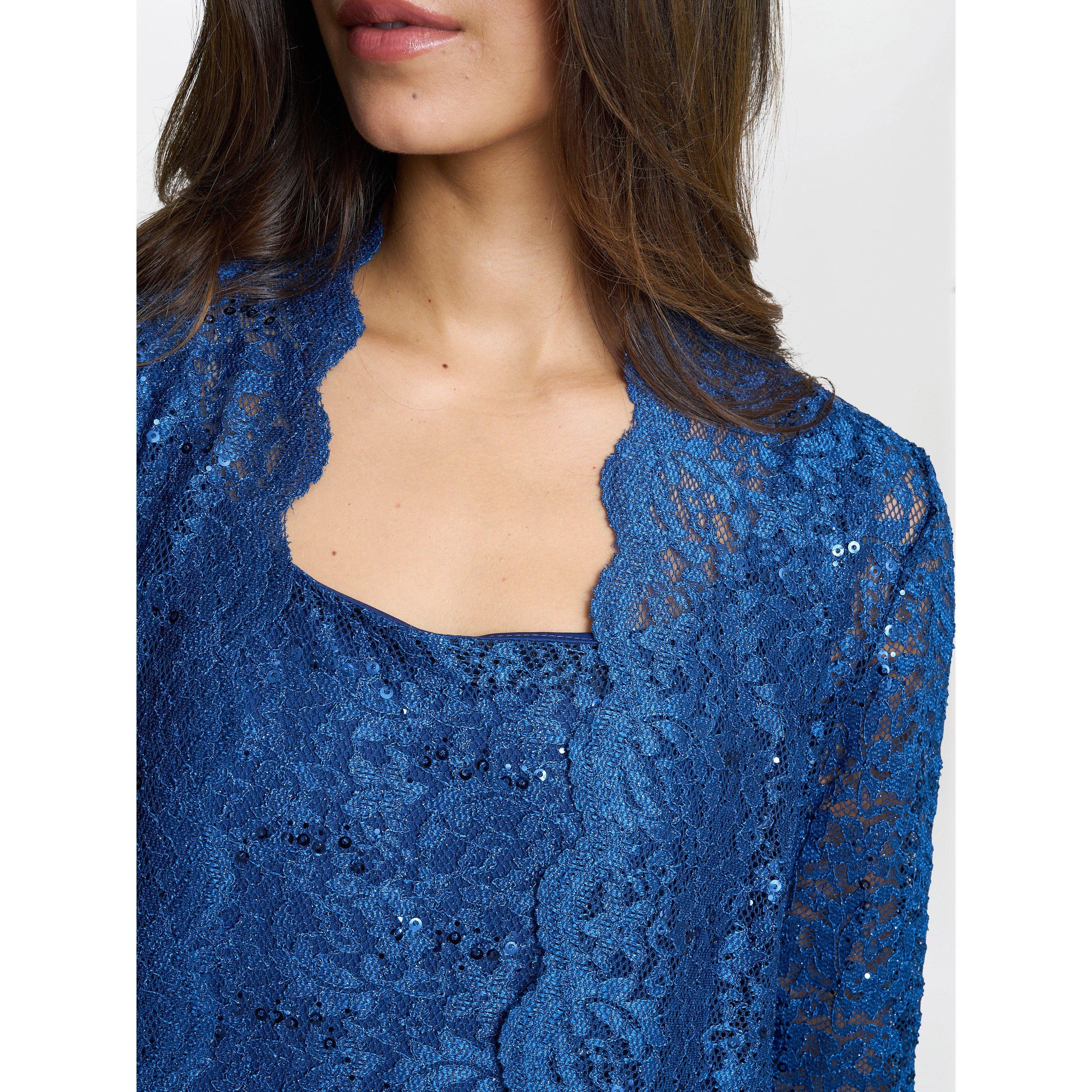 Peacock - Gina Bacconi - Brea Three Piece Metallic Trouser Suit - 5