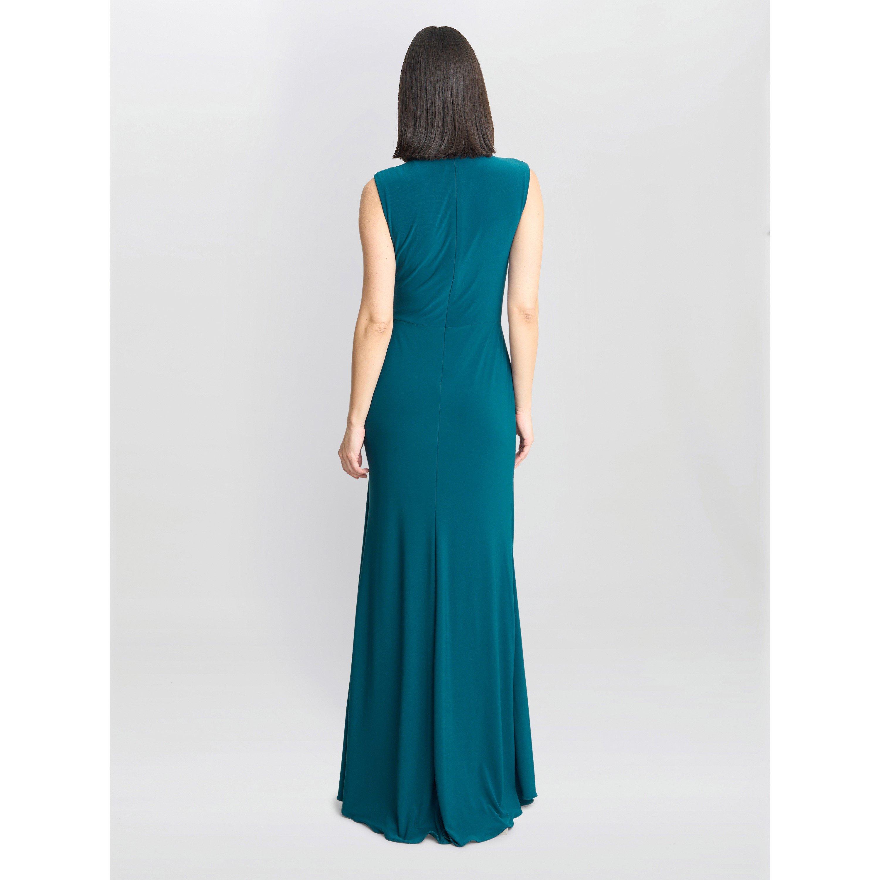 Green - Gina Bacconi - Rosemarie Grecian Jersey Maxi Dress - 2