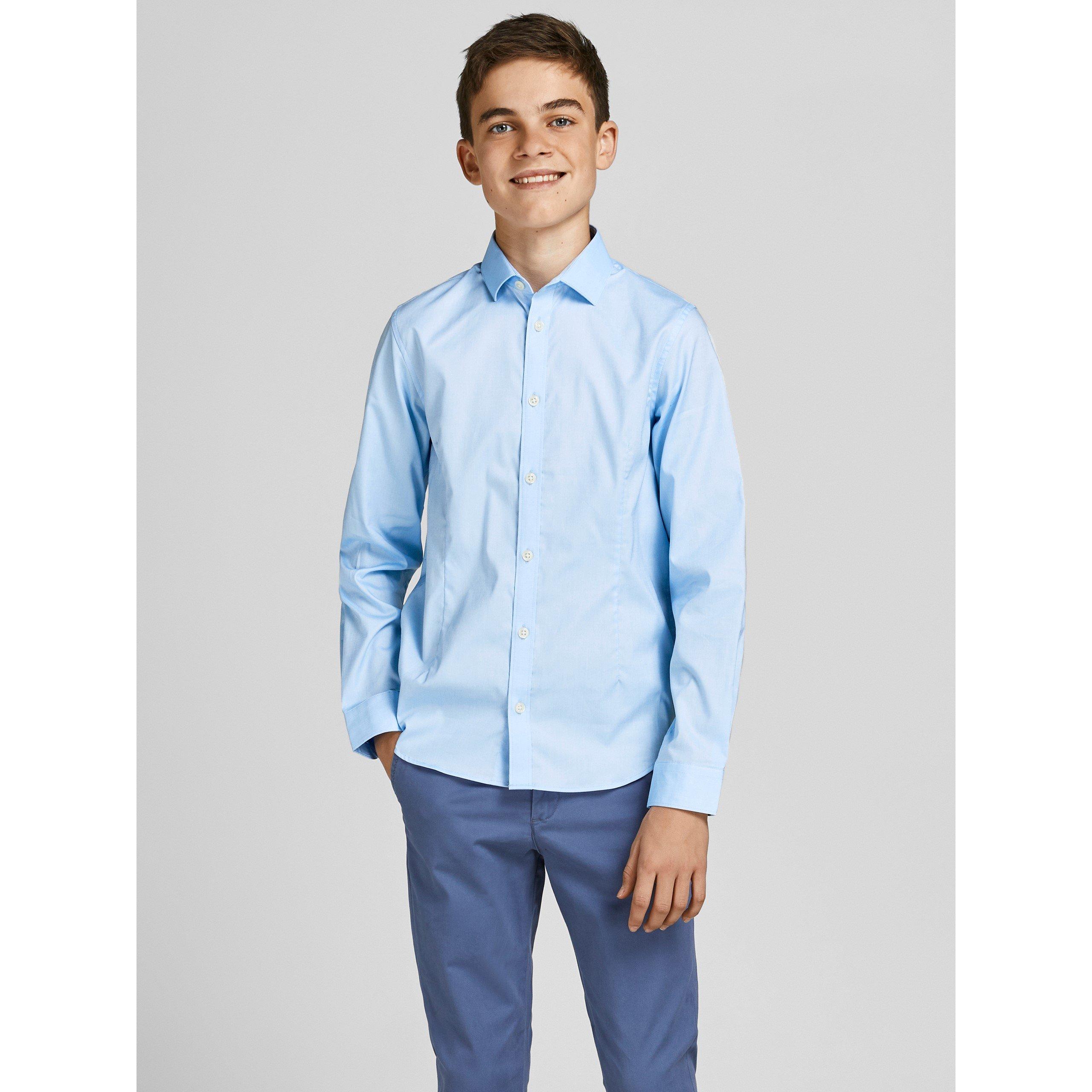 Cashmere Blue - Jack and Jones - Kids' Long-Sleeve Plain Shirt - 1