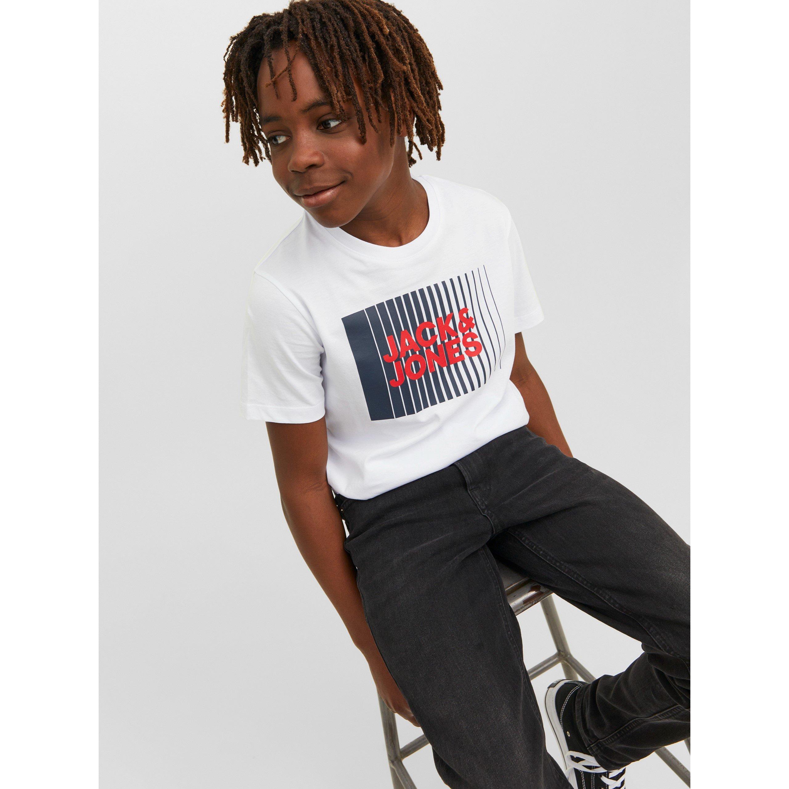 White - Jack and Jones - Junior and Junior Logo Regular Fit T-Shirt - 4