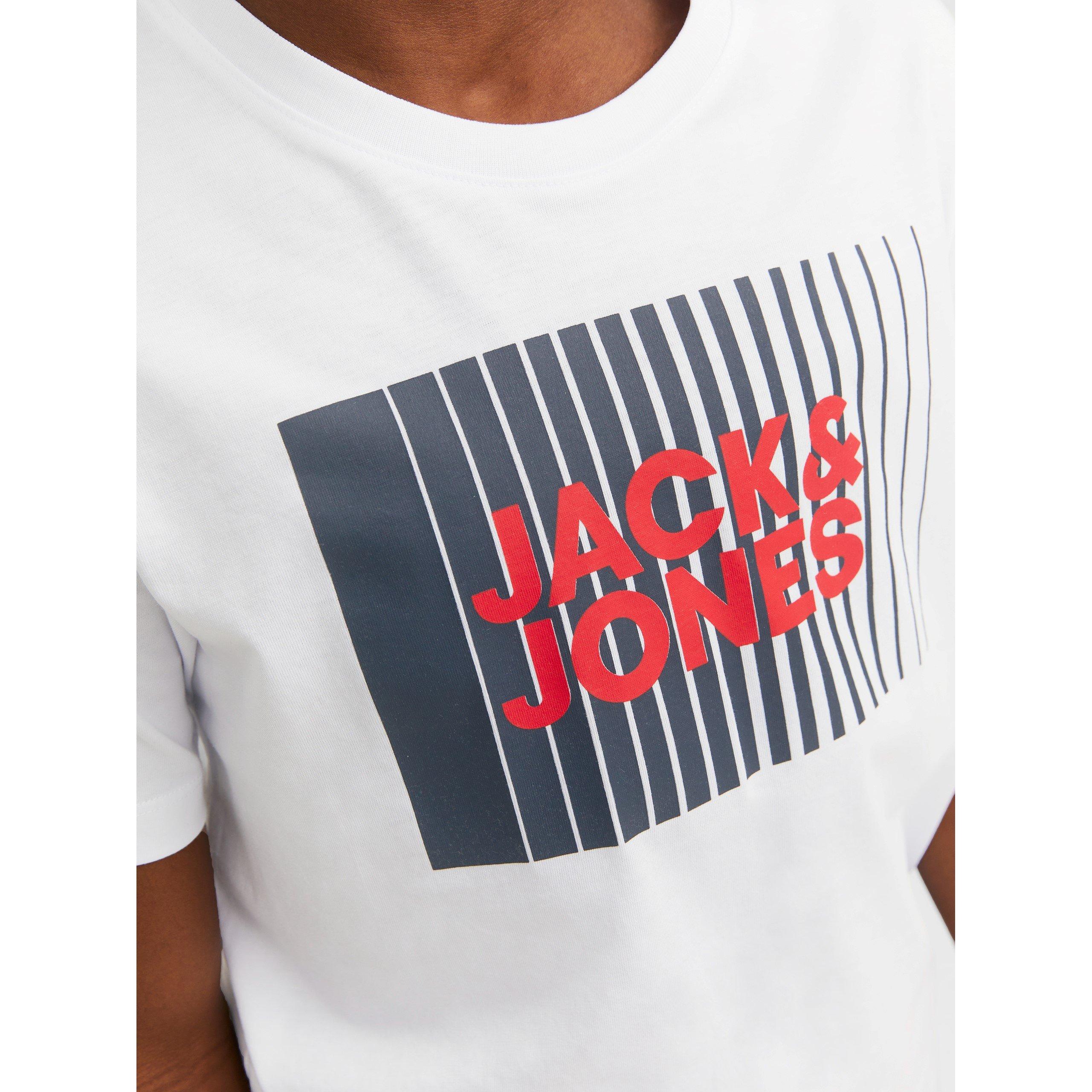 White - Jack and Jones - Junior and Junior Logo Regular Fit T-Shirt - 5