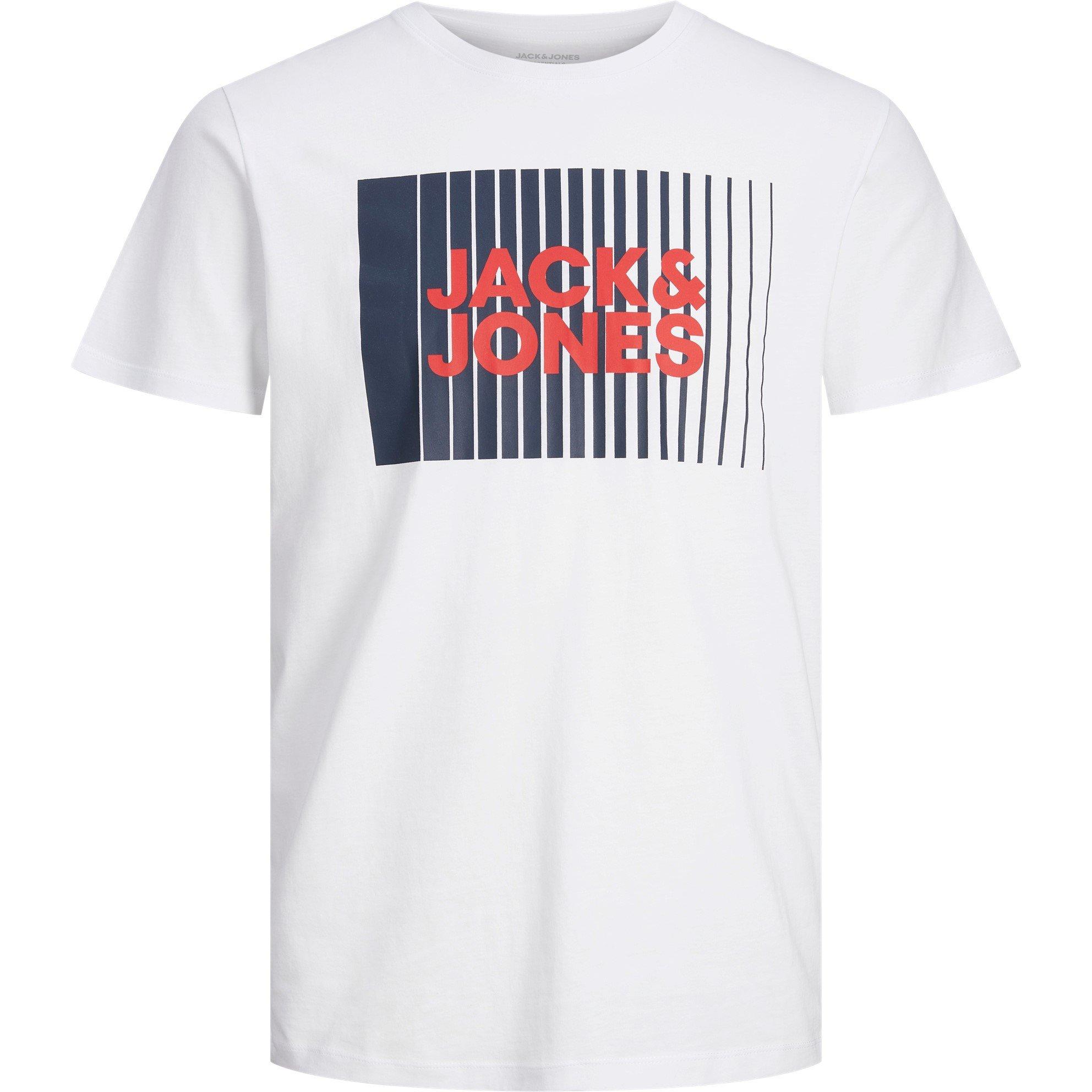 White - Jack and Jones - Junior and Junior Logo Regular Fit T-Shirt - 6