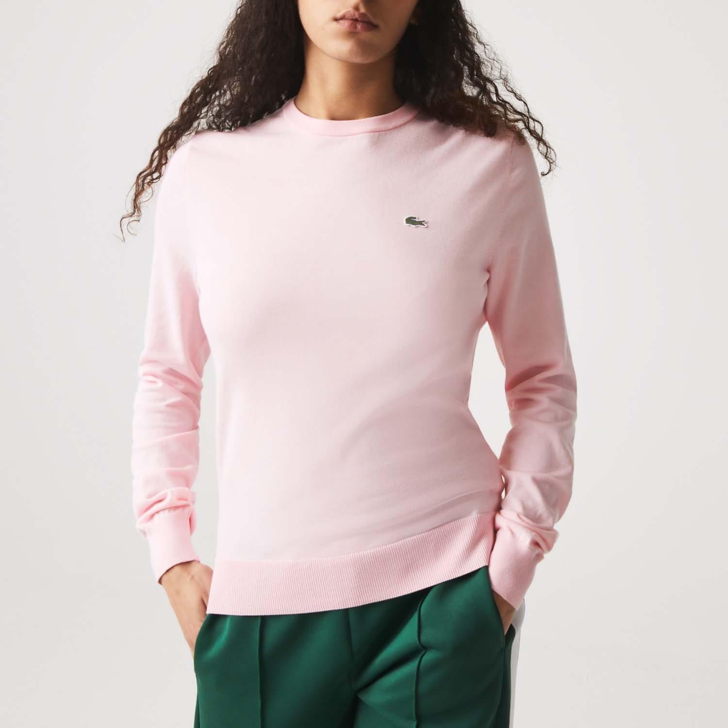 Pink - Lacoste - Organic Cotton Crewneck Sweater - 1