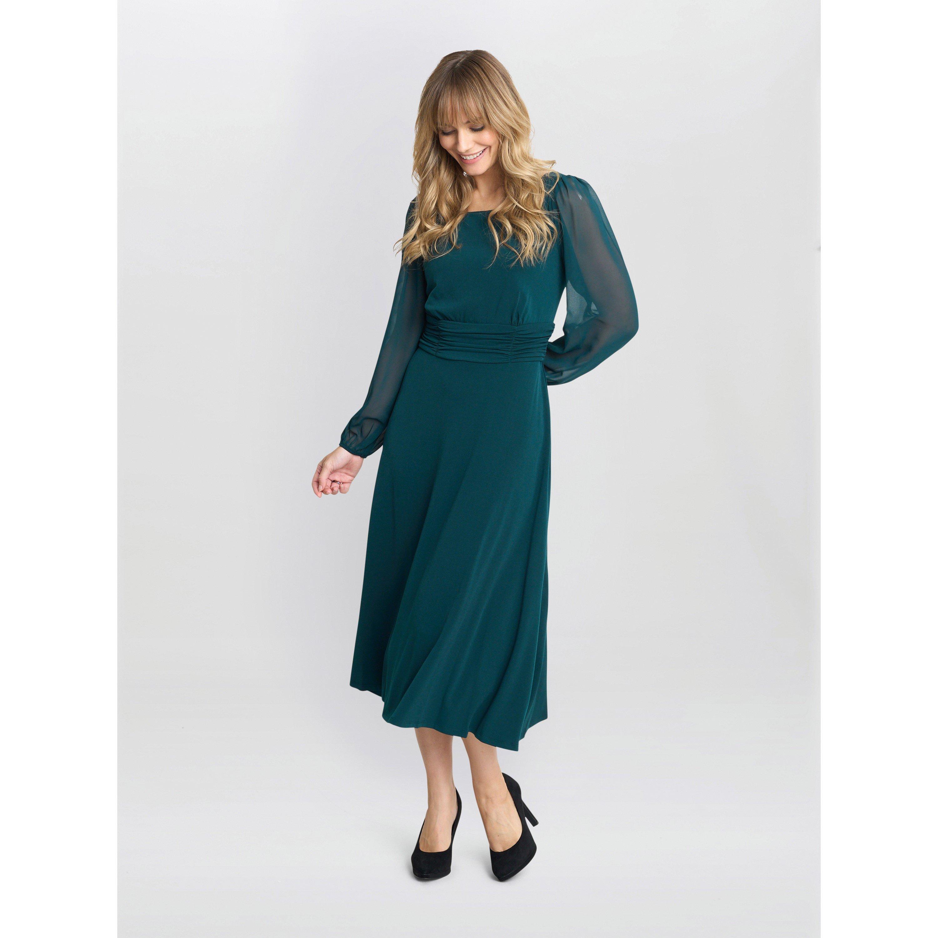 Bright Green - Gina Bacconi - Piper Chiffon Sleeve Jersey Dress - 3