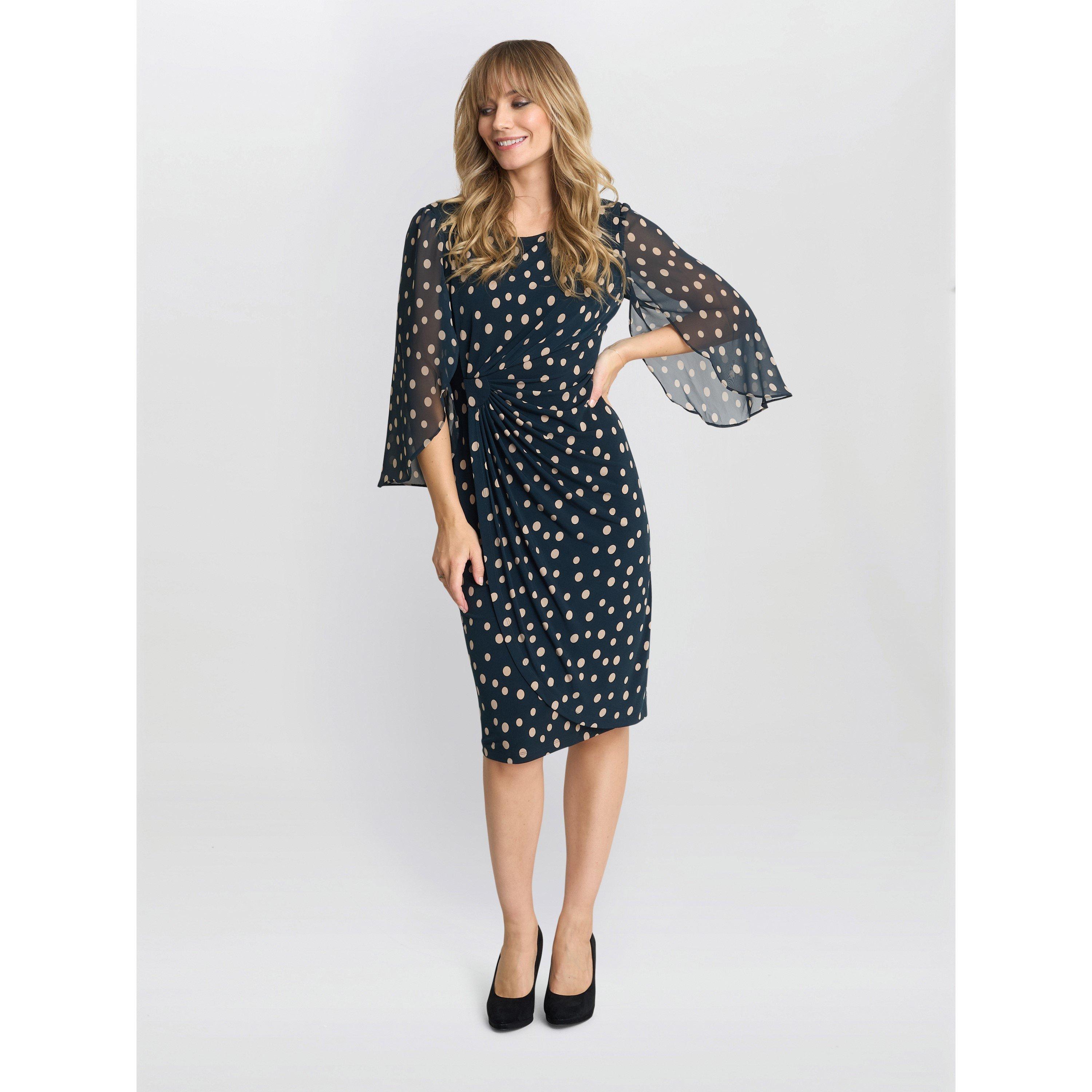 Green - Gina Bacconi - Jenni Spot Jersey knee length dress - 3