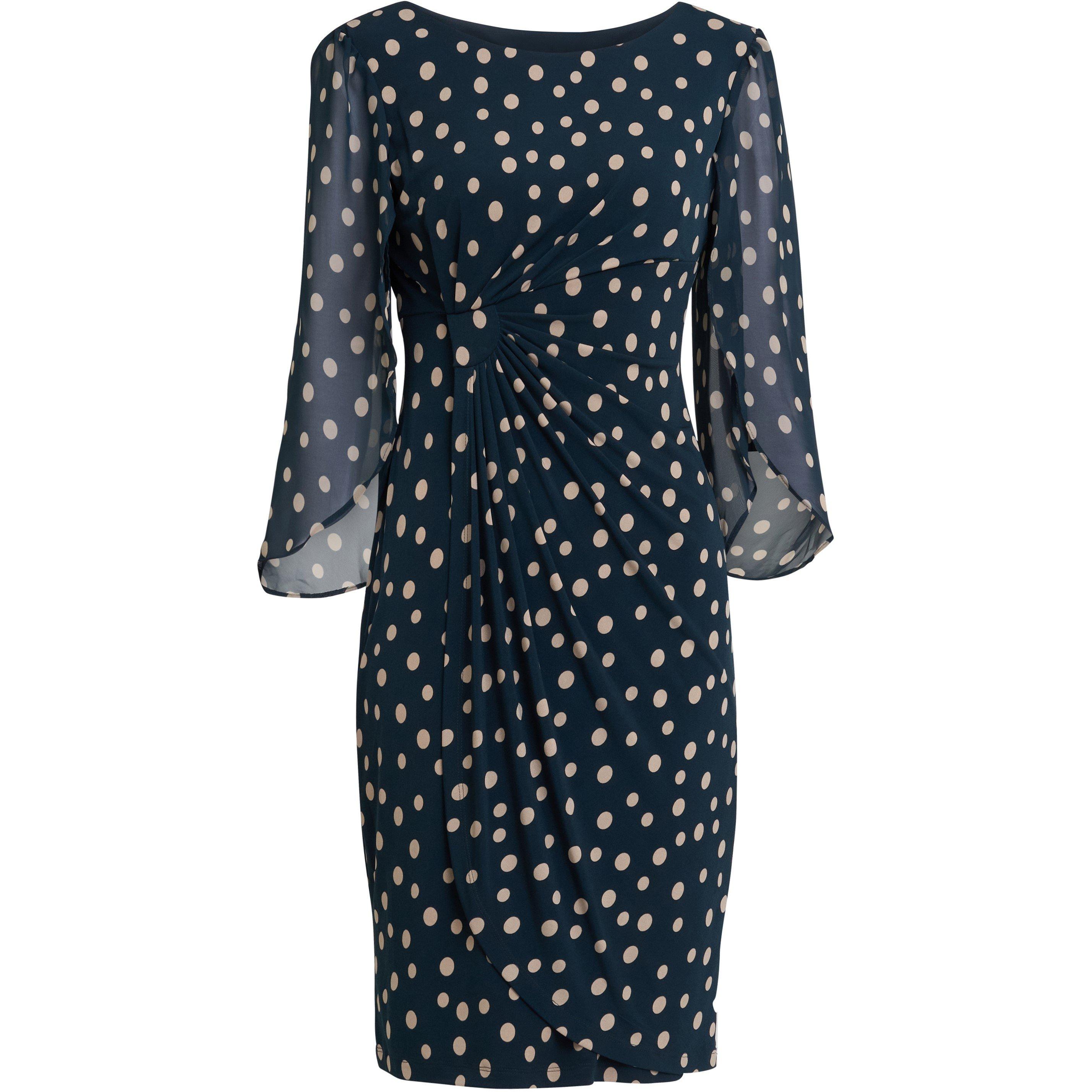 Green - Gina Bacconi - Jenni Spot Jersey knee length dress - 4