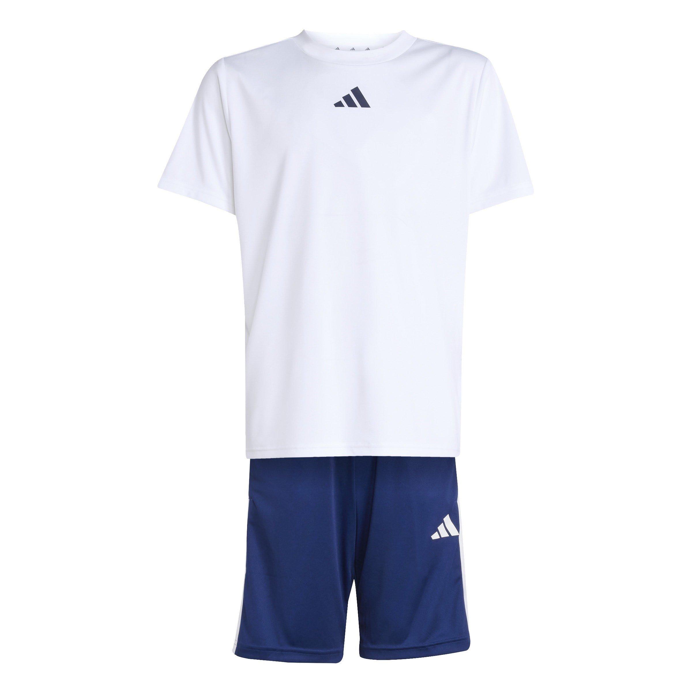 White/Dk Blue - adidas - Train Essentials 3-Stripes T-Shirt Set Juniors - 1