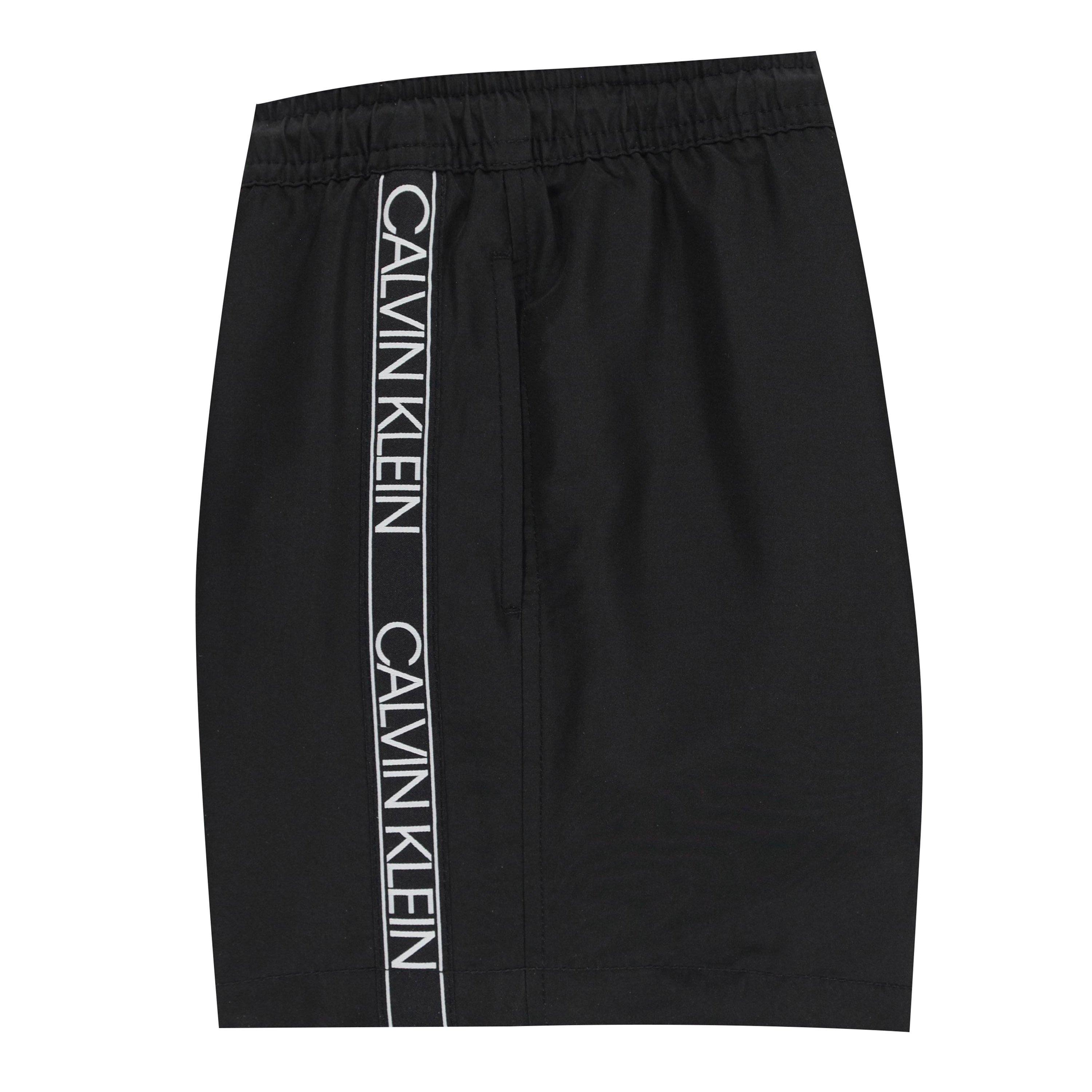 Preto - Calvin Klein Jeans - Medium Tape Swim Shorts - 3