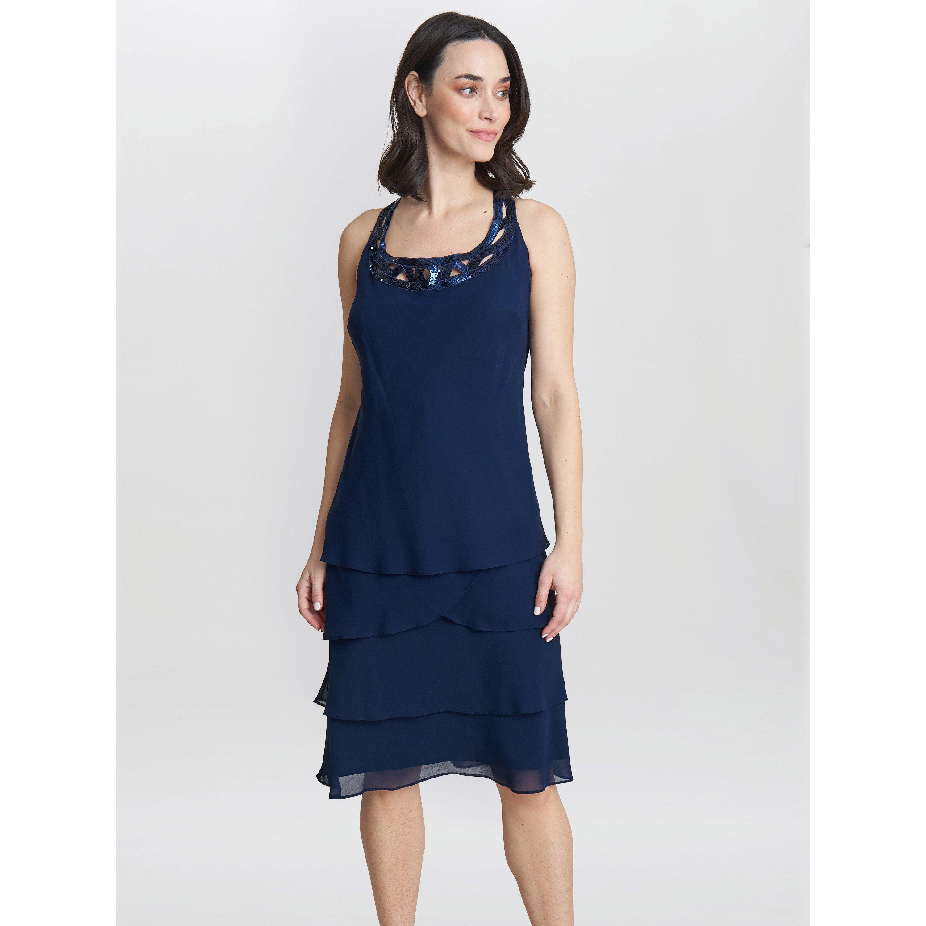 Spring Navy - Gina Bacconi - Leigh Embellished Sequin Jacket Dress - 5