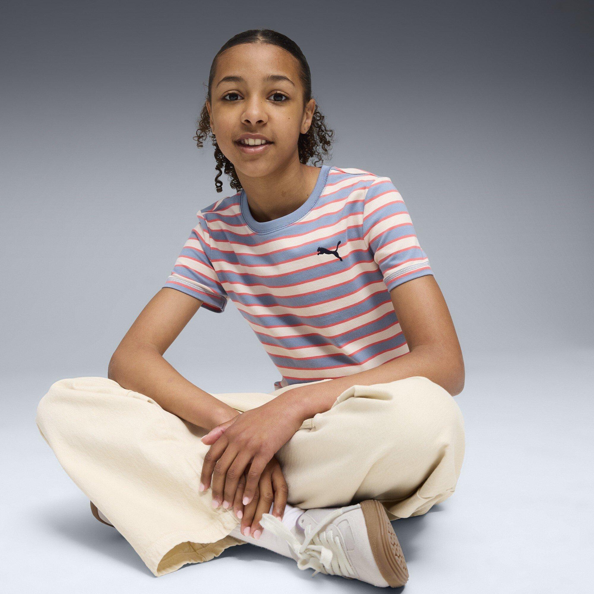 Bleu frais - Puma - Unisex Kids' Wardrobe Esso Together Striped Slim Fit T-Shirt - 3