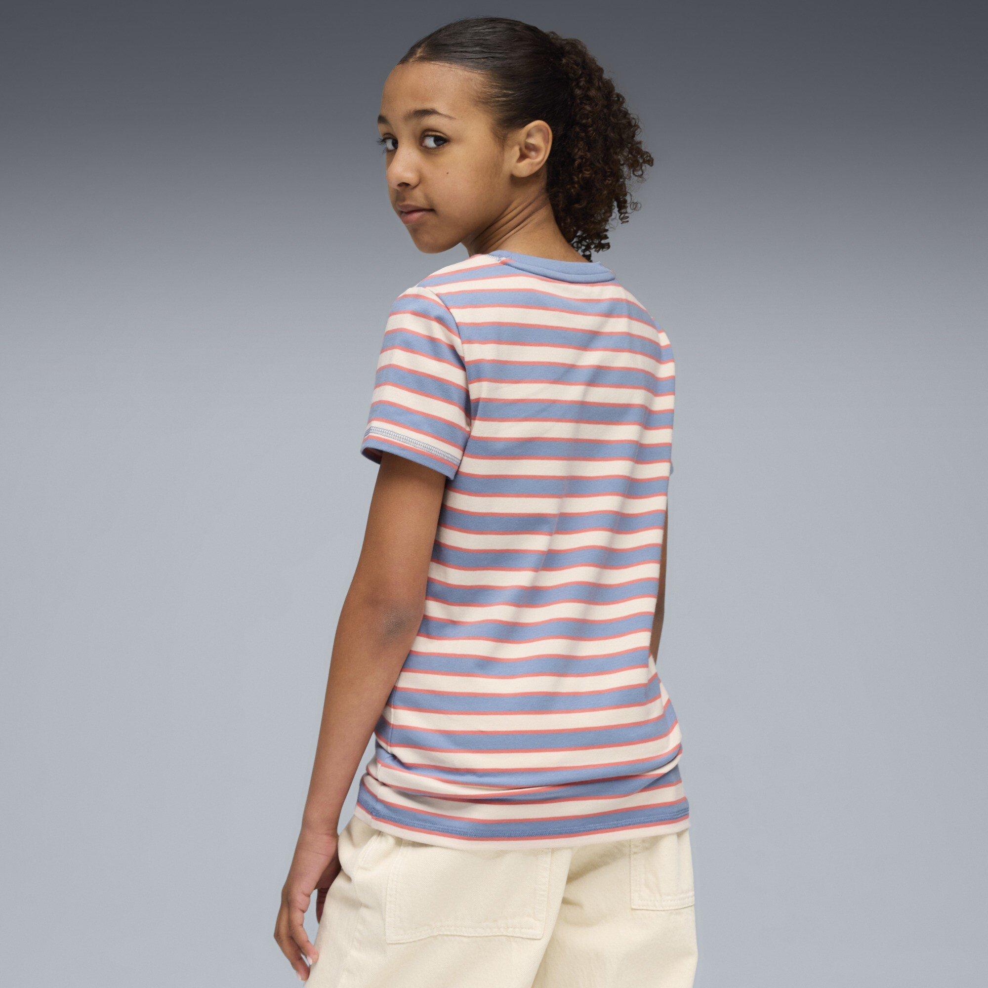 Bleu frais - Puma - Unisex Kids' Wardrobe Esso Together Striped Slim Fit T-Shirt - 4