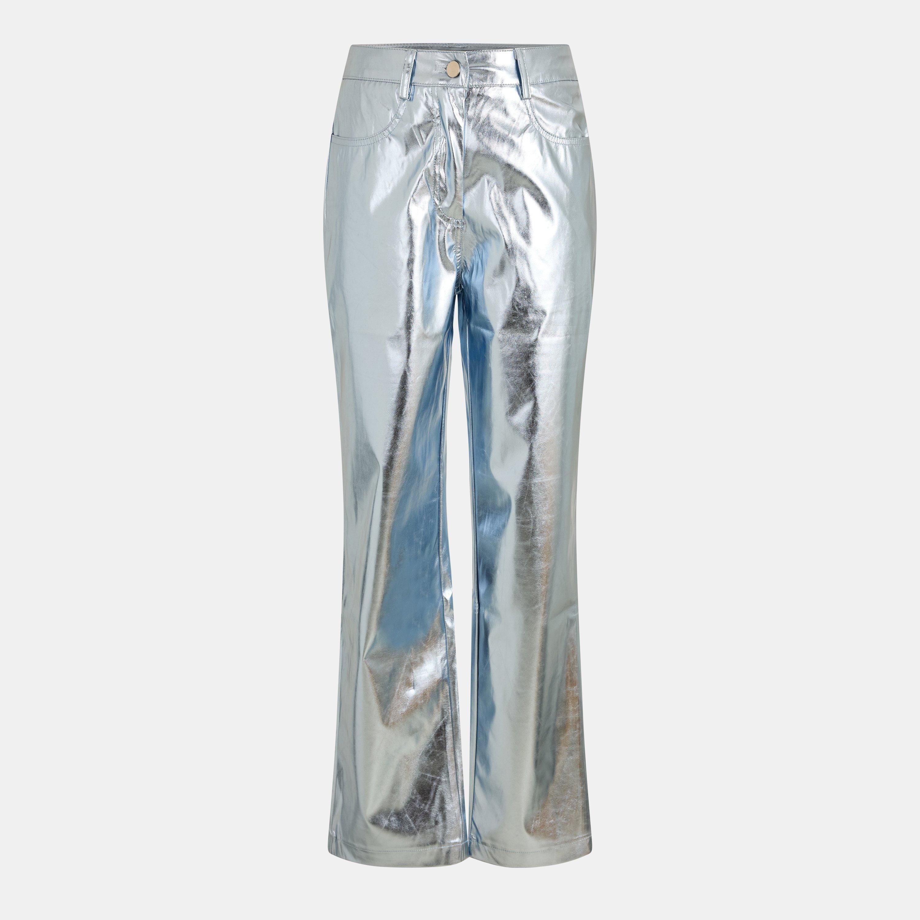 Amylynn Women's Leather/Pu Leather Trousers - Blue - 6 (XS)