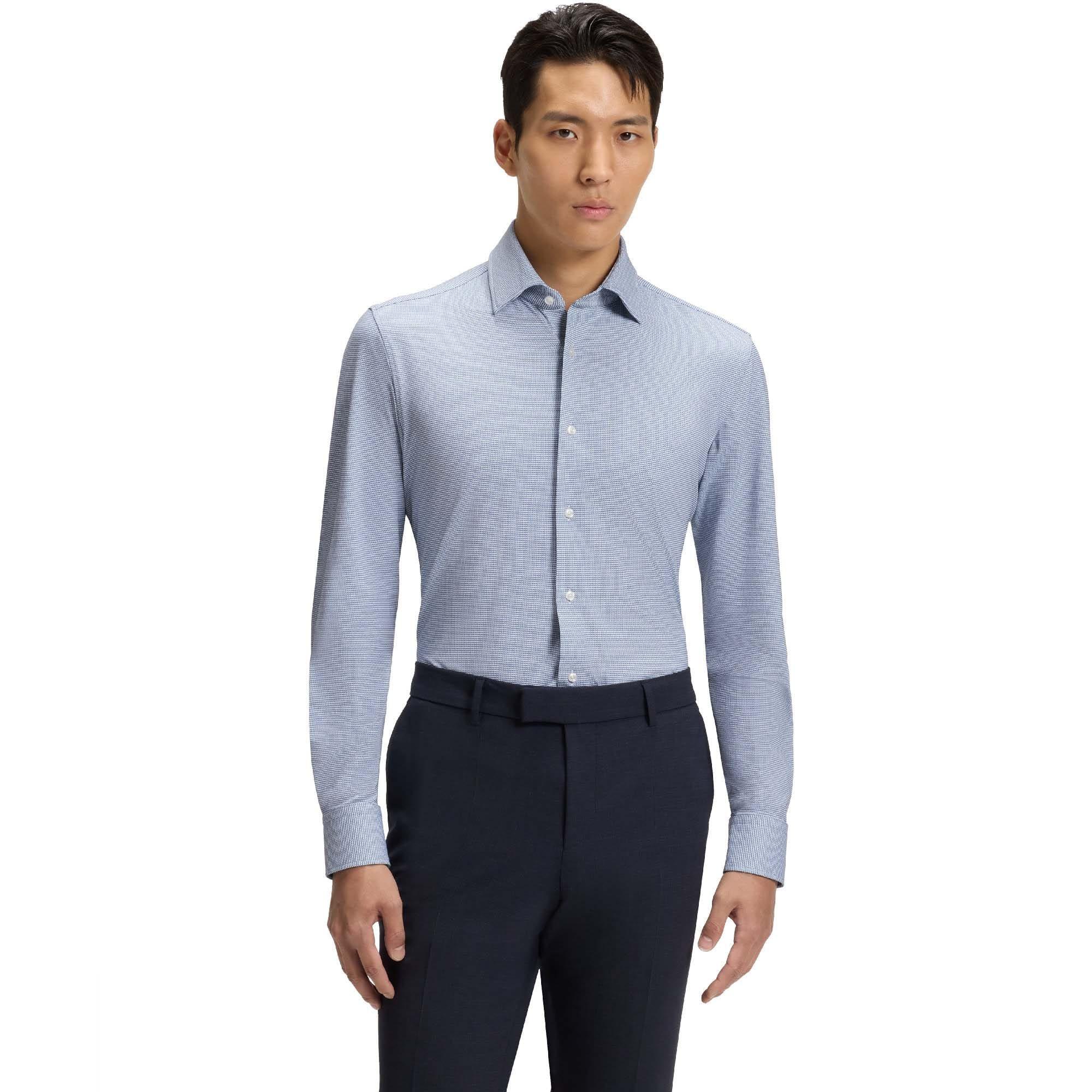 Blue - Boss - P-Hank-Kent-C1-222 Slim Fit Shirt - 4