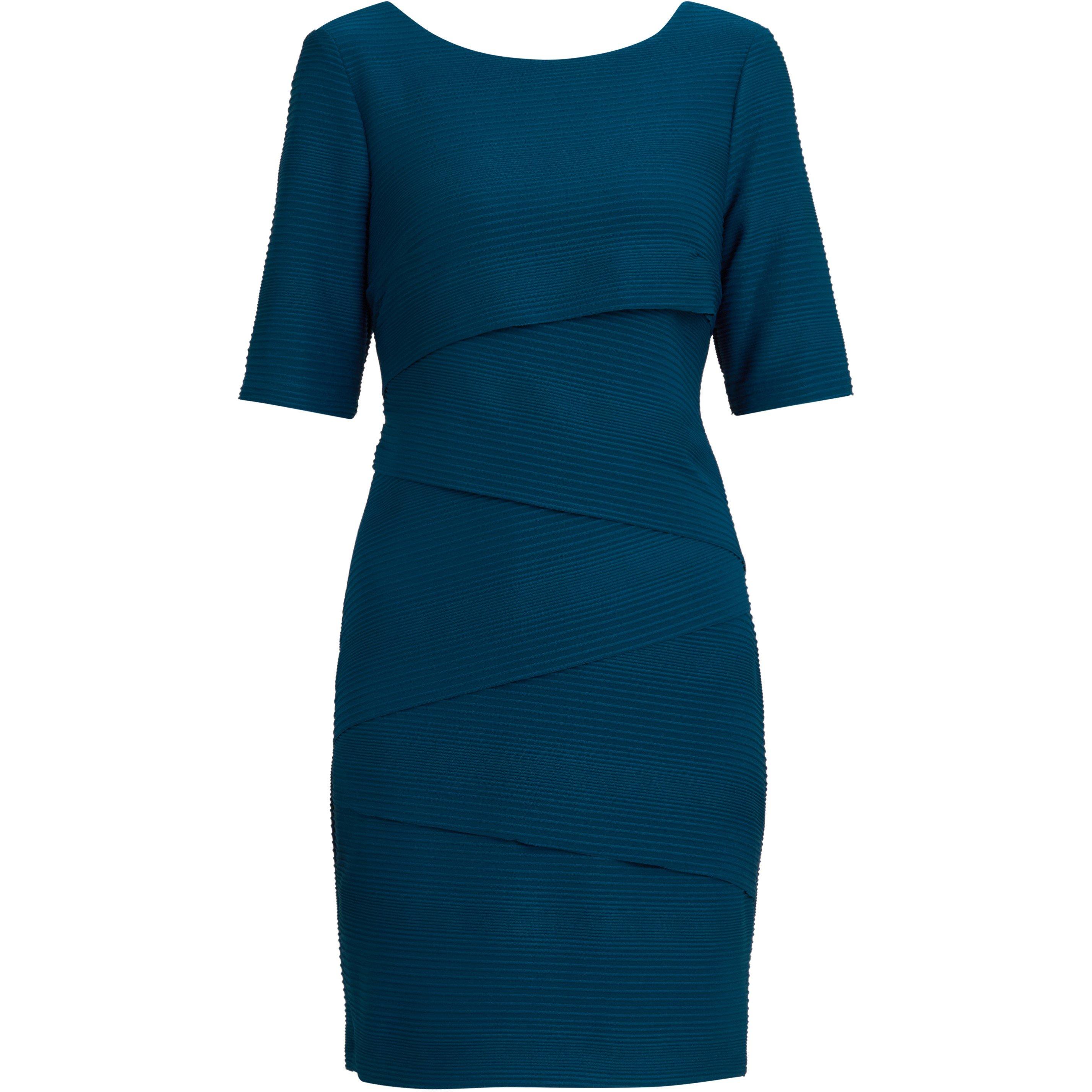 Mallard - Gina Bacconi - Alexa Ribbed Fabric Layered Dress - 4